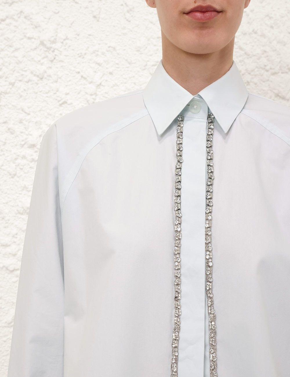 Zimmermann oc11z0725 Illustration Embellished Shirt in Light Grey Size L / US 10 / IT 46 - 6 Thumbnail