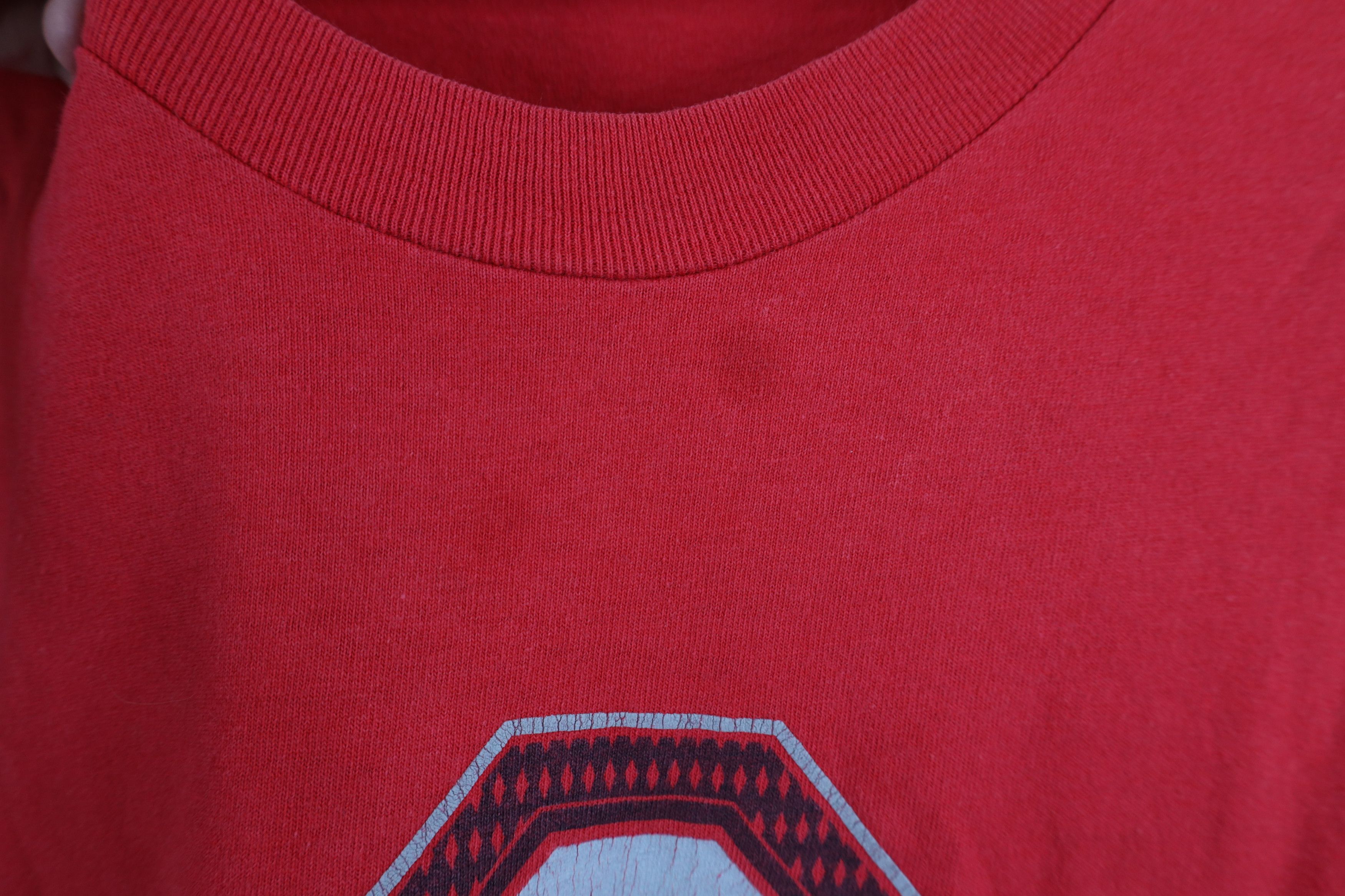 Vintage Vintage 90s Ohio State University T-Shirt Red Cotton Size US XL / EU 56 / 4 - 5 Thumbnail