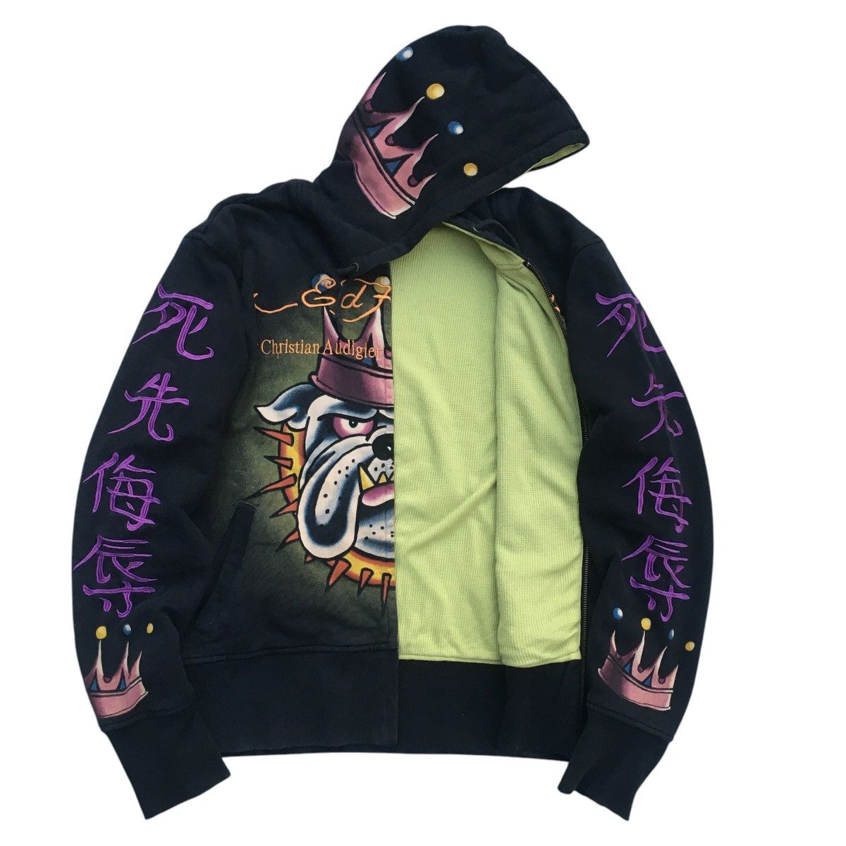 Christian Audigier × Designer × Ed Hardy Rare Ed Hardy Zip Hoodie ‘Death Or Glory’ Size US S / EU 44-46 / 1 - 6 Thumbnail