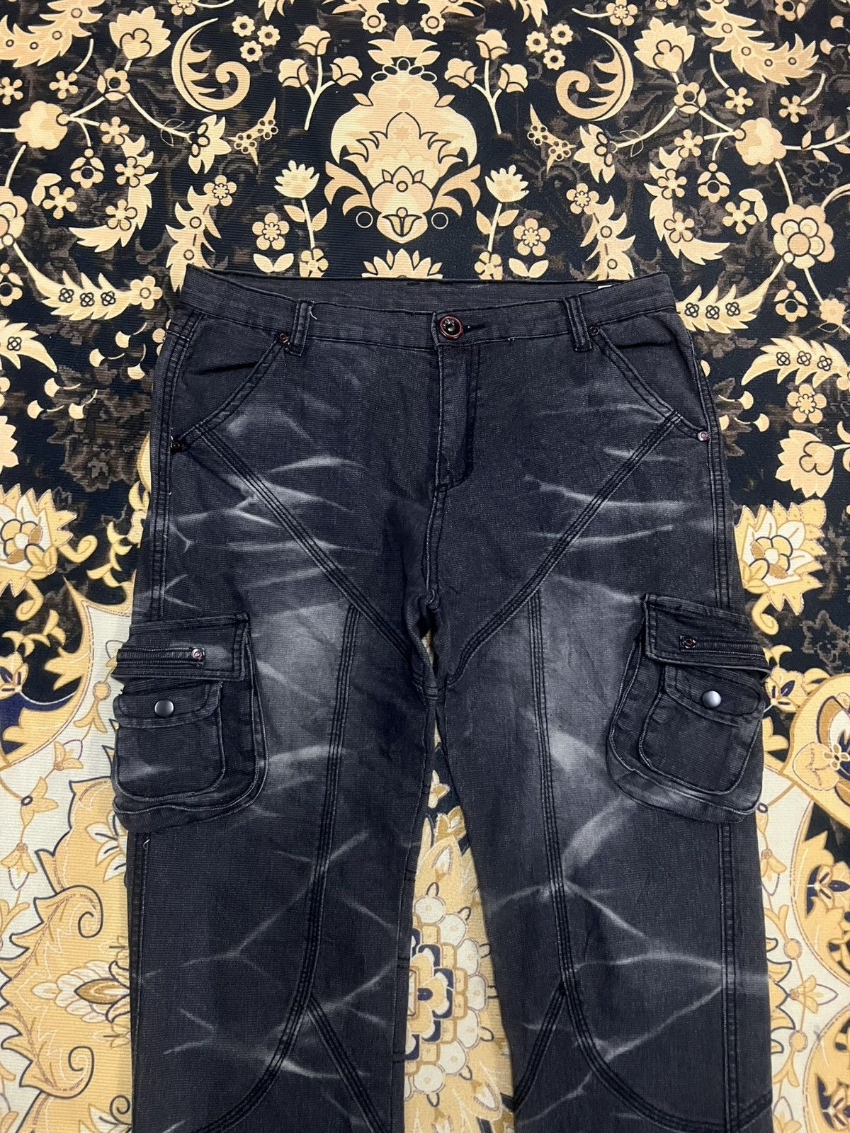 Japanese Brand × Vintage UNKNOWN DISTRESSED CARGO PANT Size US 30 / EU 46 - 2 Thumbnail