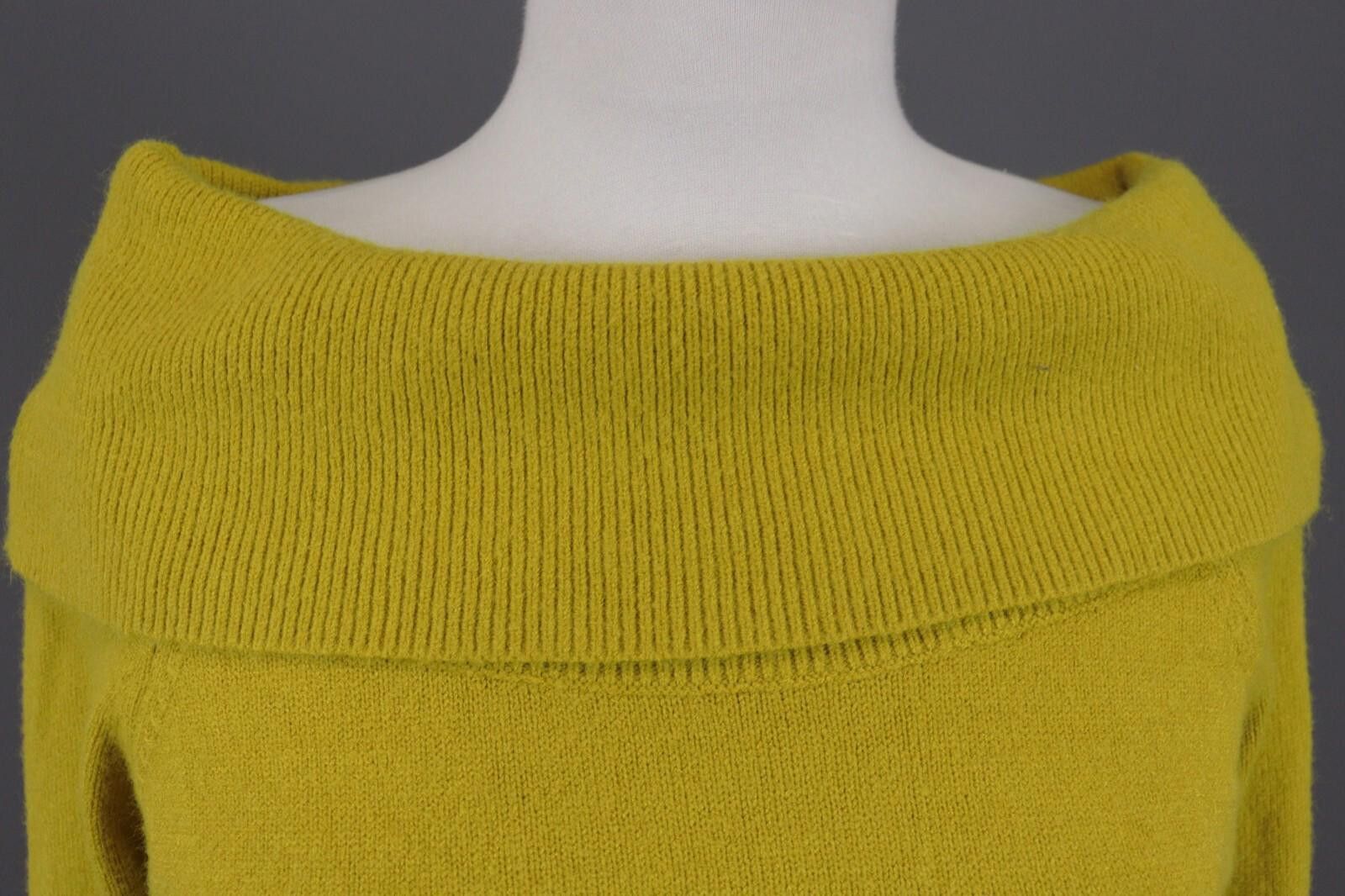Designer Anthropologie Yellow Boat Neck Jumper Blend Sweater Size M Size M / US 6-8 / IT 42-44 - 4 Thumbnail