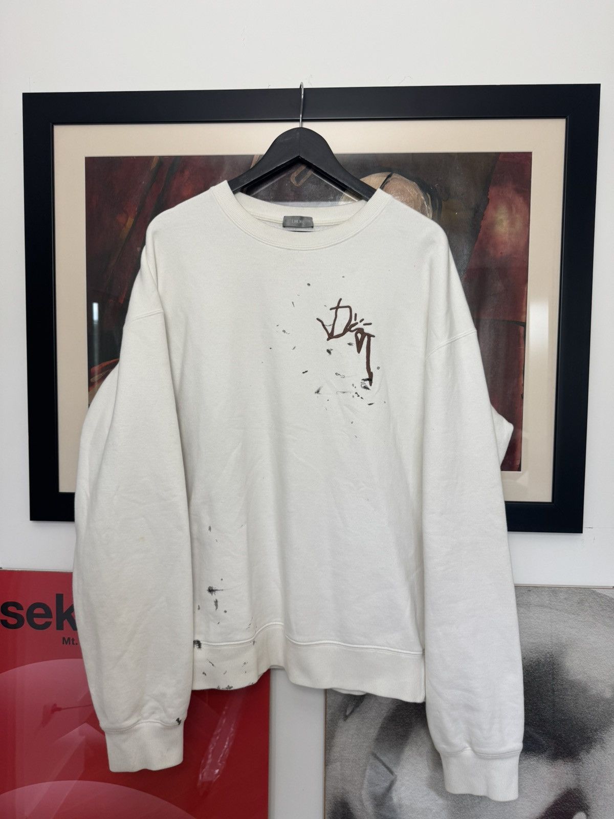 Dior Dior X Travis Scott Designer Collab Splatter Sweatshirt Size US XL / EU 56 / 4 - 1 Thumbnail