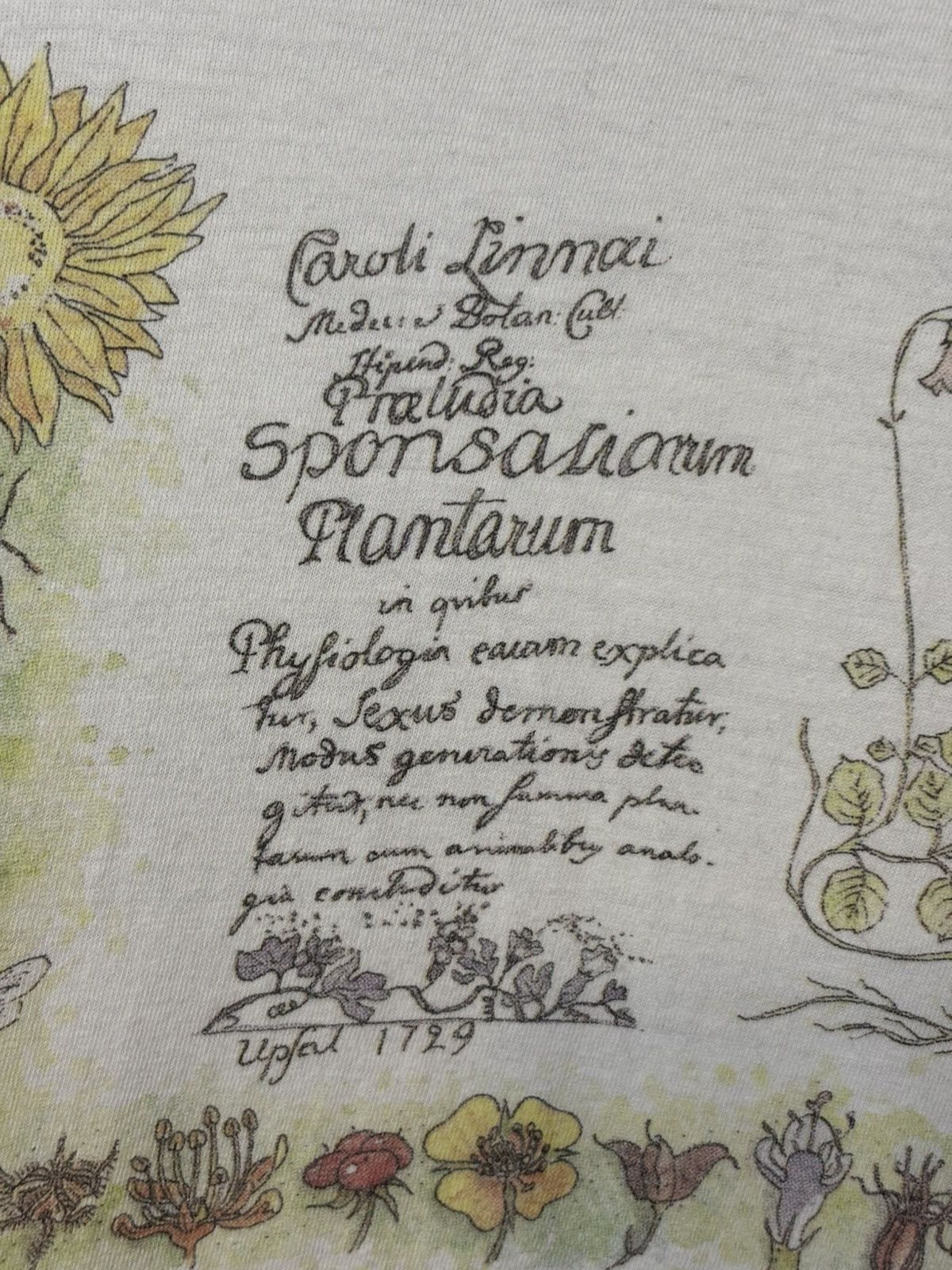 Vintage Rare VTG Linnaeus Methodus Plantarum Tee Lotta Dale Science Size US L / EU 52-54 / 3 - 5 Thumbnail