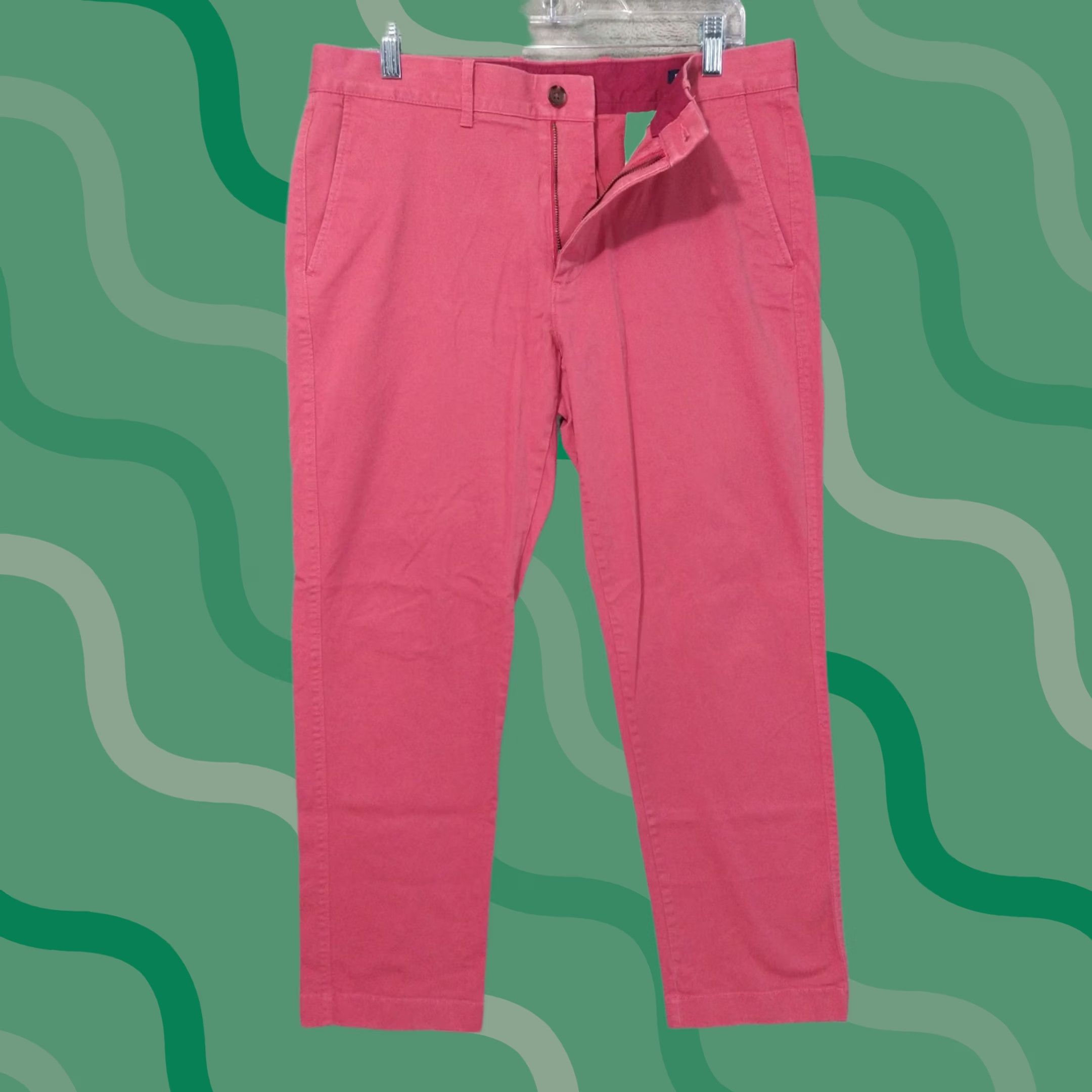 J.Crew J.CREW Pants Mens 33x30 Pink Chino Flex Straight Leg Casual Stretch Preppy Shirt? Size US 33 - 1 Thumbnail