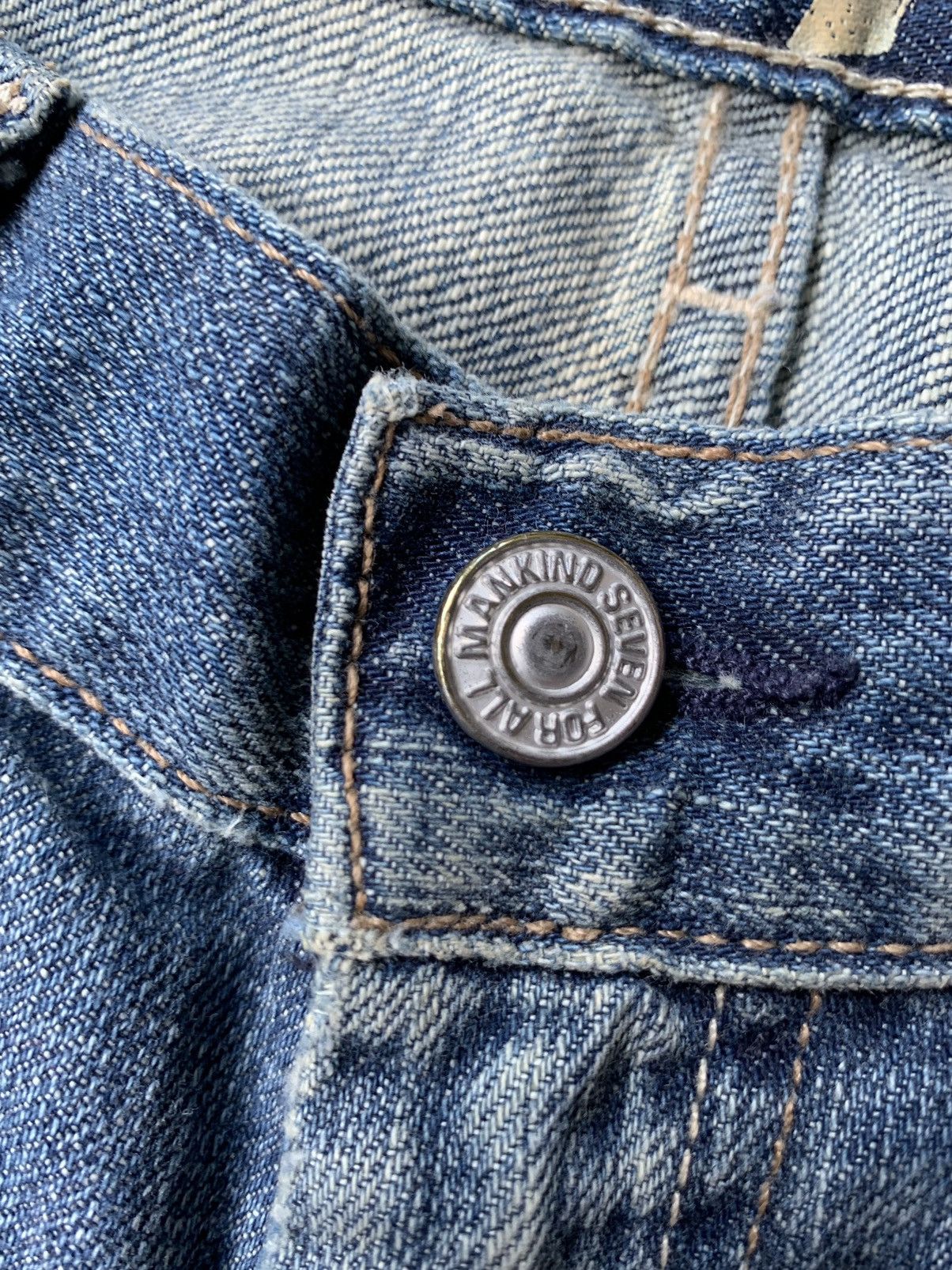 Japanese Brand × Le Grande Bleu (L.G.B.) MAKIND SEVEN FOR ALL FLARE DISTRESSED DENIM Size US 28 / EU 44 - 5 Thumbnail