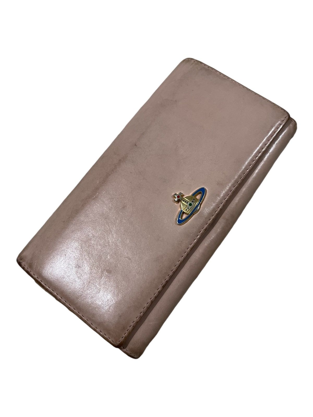 Genuine Leather × Vivienne Westwood OG Vivienne Westwood Orb Logo Rose Gold Leather Long Wallets Size ONE SIZE - 1 Thumbnail