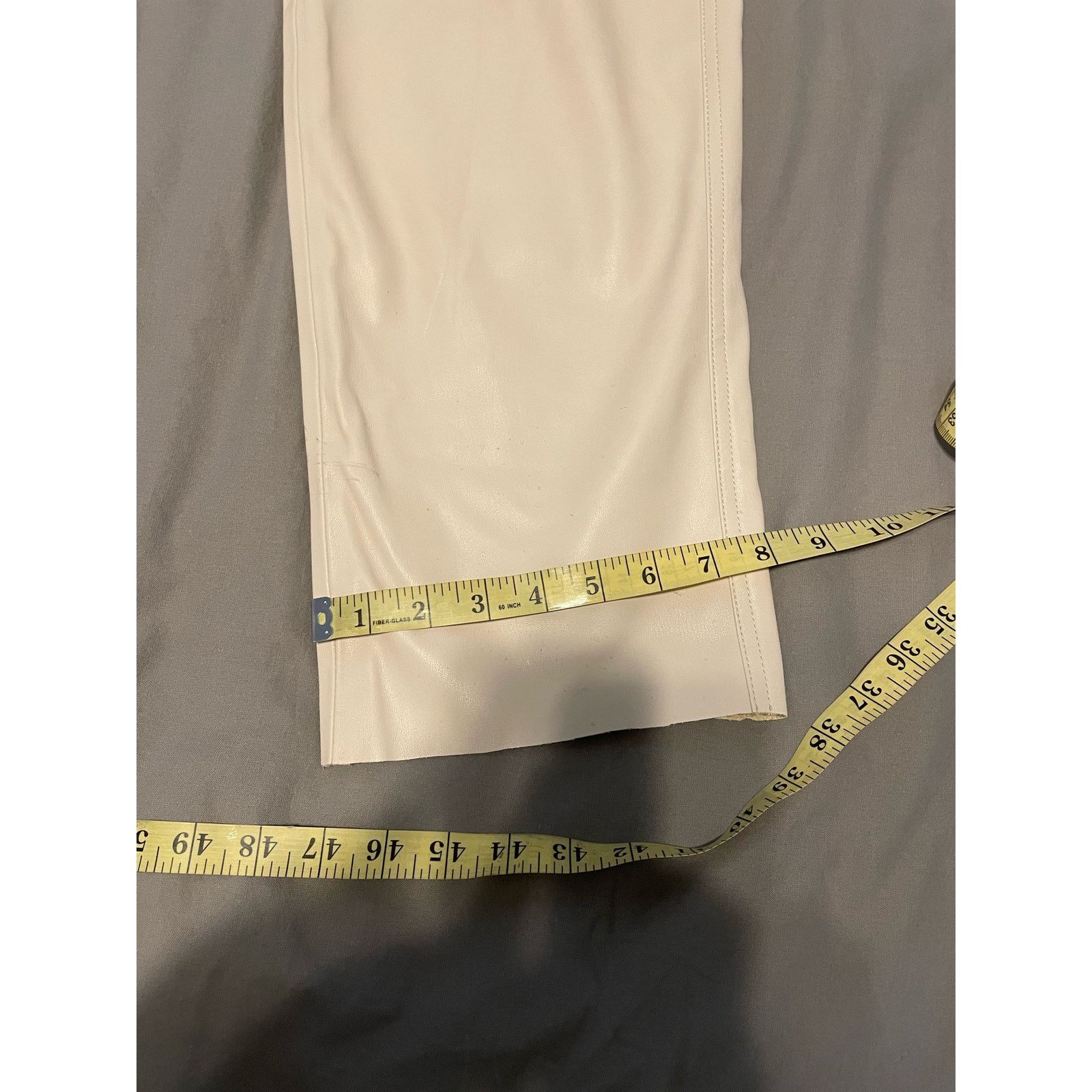 Mango Mango - High Waist Straight Leg Faux Leather / cream / Sz 6 Size 28" / US 6 / IT 42 - 5 Thumbnail