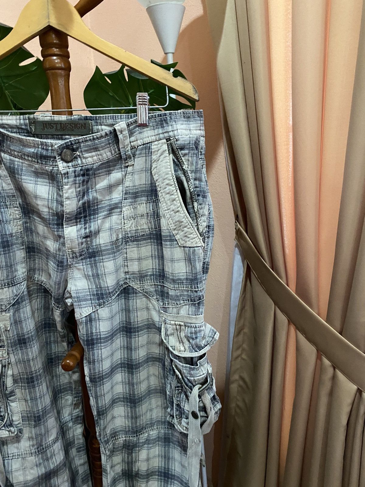 Japanese Brand Vintage Y2K Just Design Plaid Multi-Pocket Utility Style” Size US 36 / EU 52 - 4 Thumbnail