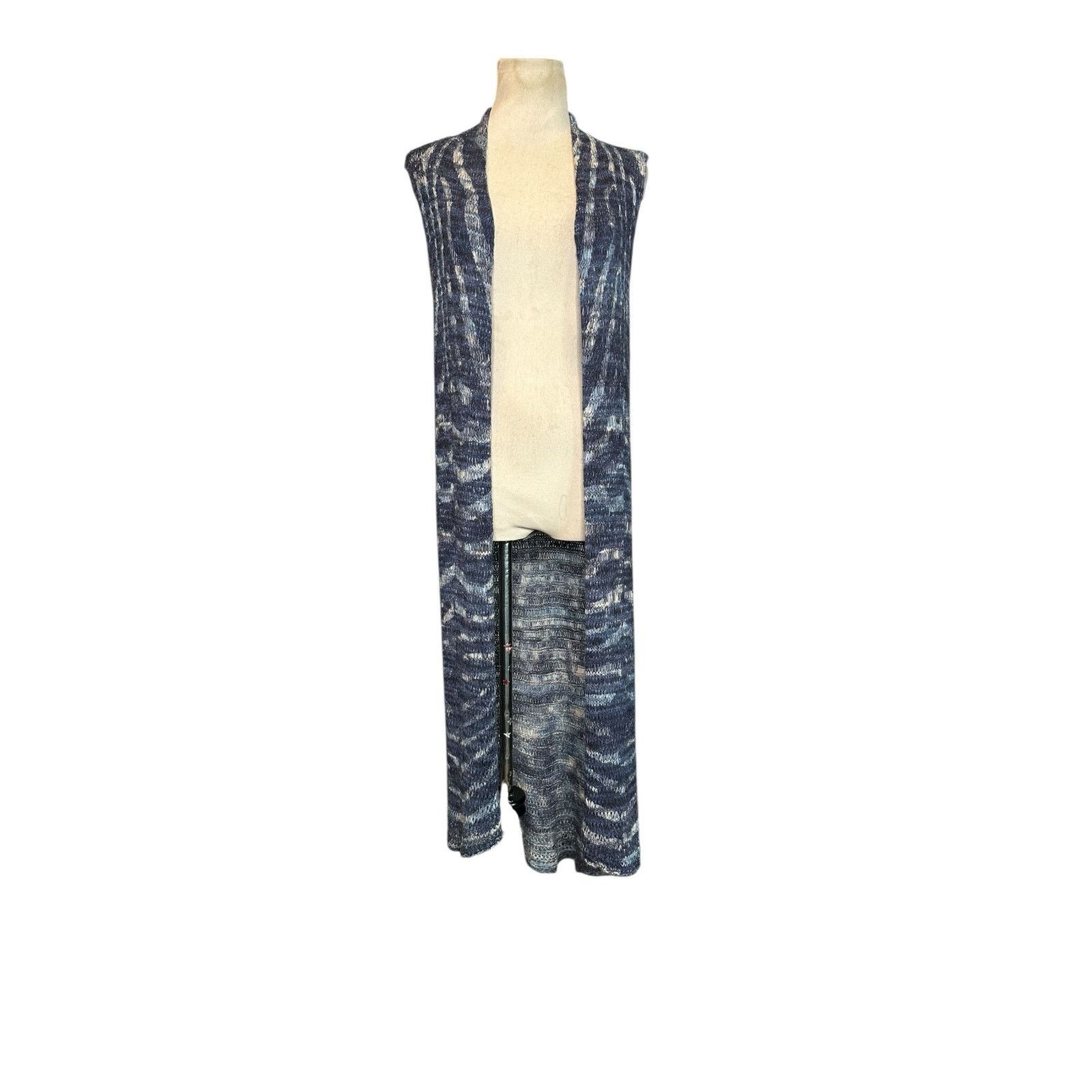 Chicos Chicos blue sleeveless long vest kimono cardigan size 1 - M Size M / US 6-8 / IT 42-44 - 10 Thumbnail