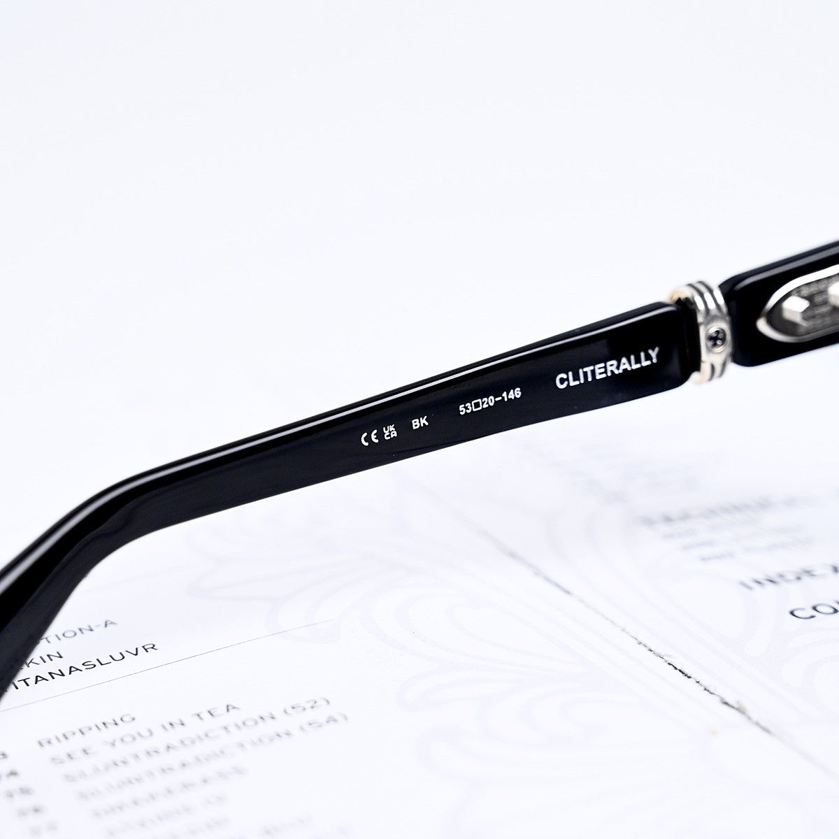 Chrome Hearts CHROME HEARTS CLITERALLY BLACK/SHINY SILVER SUNGLASSES Size ONE SIZE - 7 Thumbnail