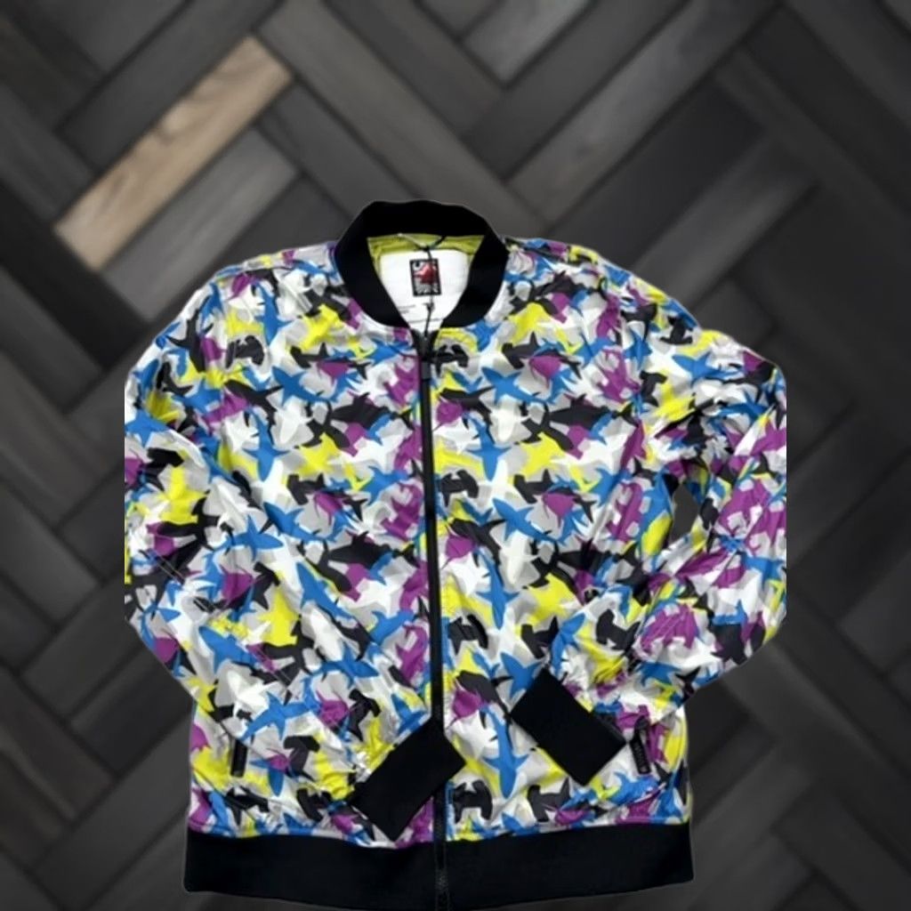 Trussardi Trussardi Jeans Bomber Jacket XXL Men Multicolor Shark Print Long Sleeve Size US XXL / EU 58 / 5 - 1 Thumbnail