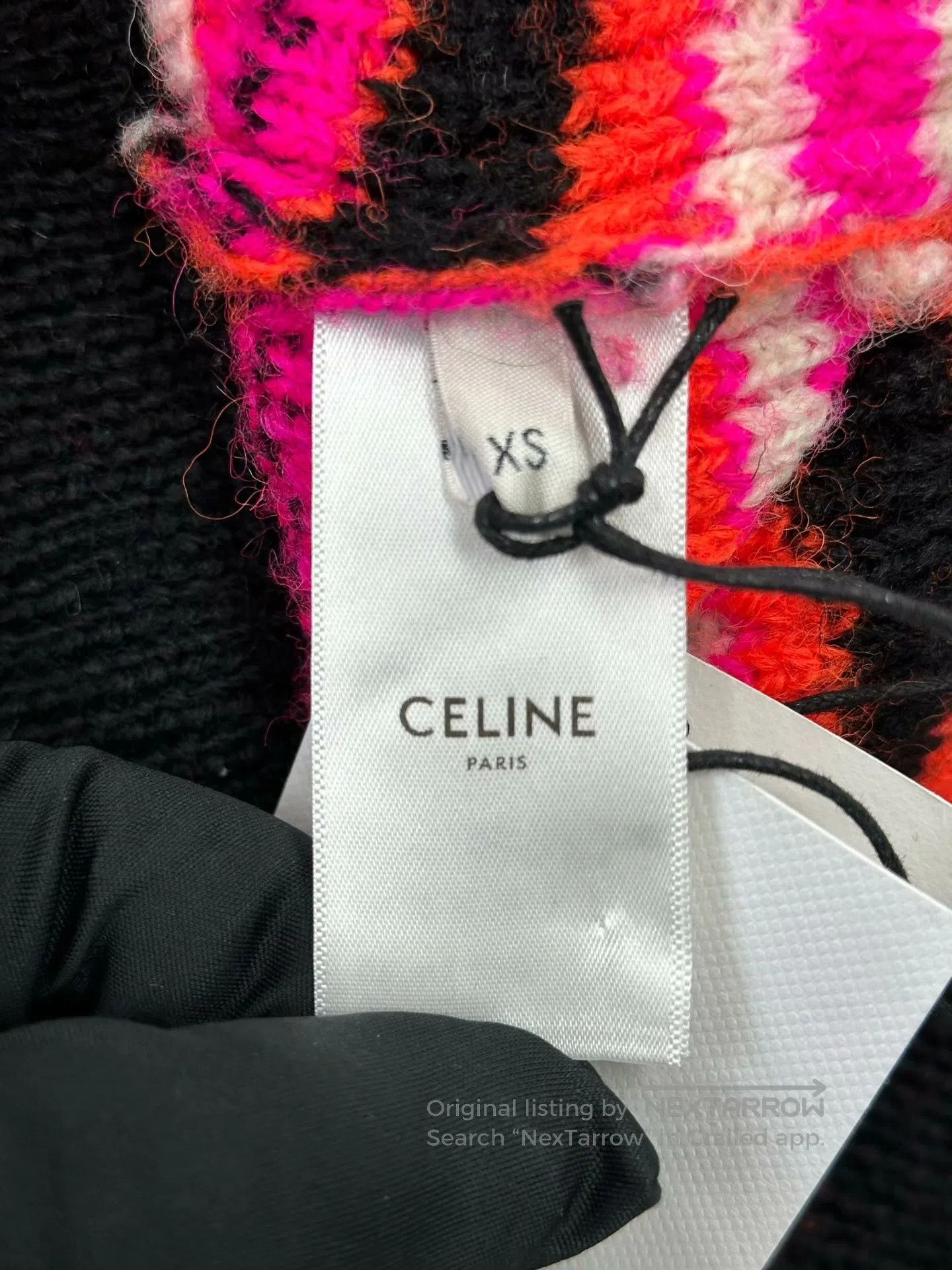 Celine CELINE Color Block Letter Logo Knit Wool Cardigan| Size XS / US 0-2 / IT 36-38 - 4 Thumbnail