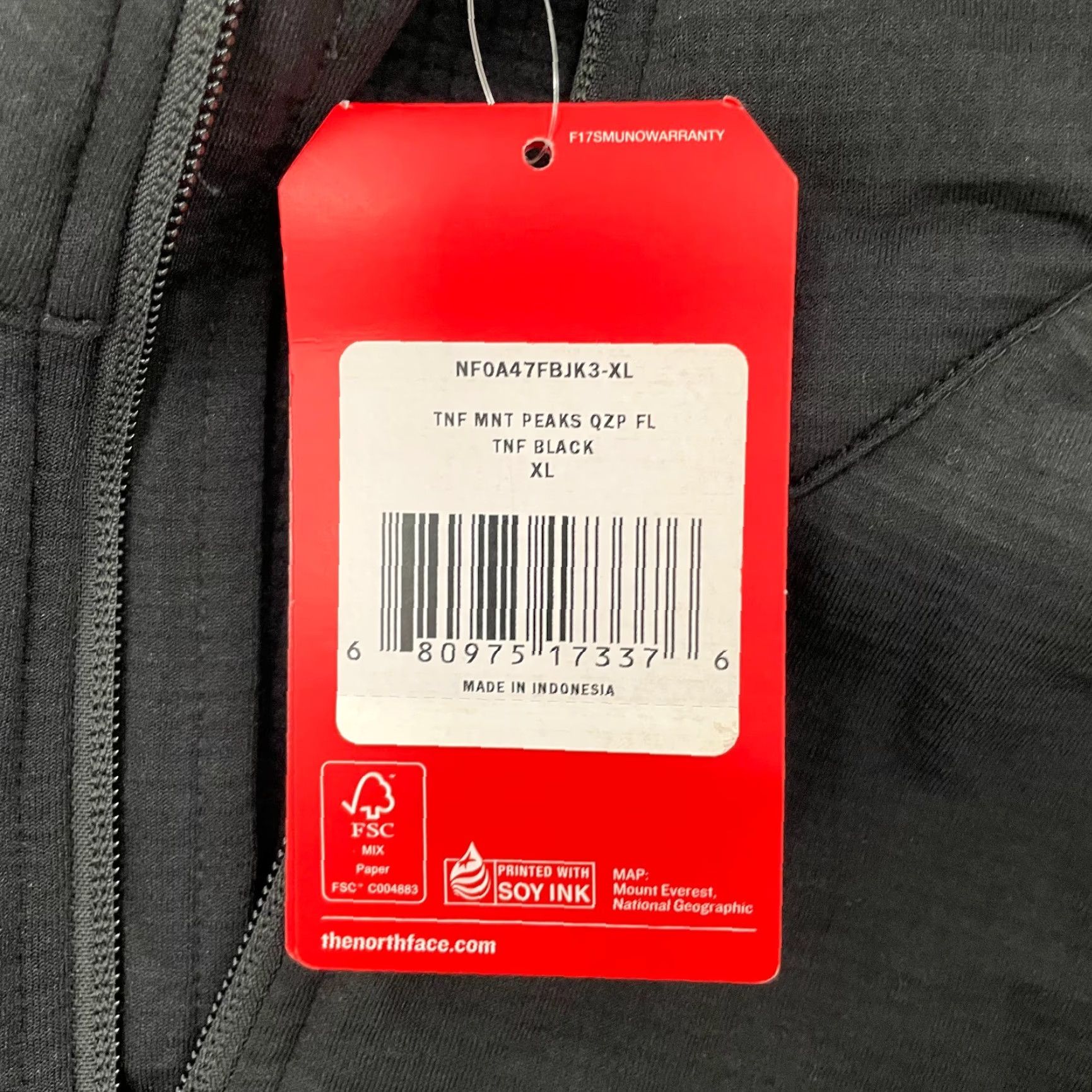 The North Face The North Face Sweater Adult XL Black Mountain Peaked 1/4 Zip Fleece Texas Mens Size US XL / EU 56 / 4 - 5 Thumbnail