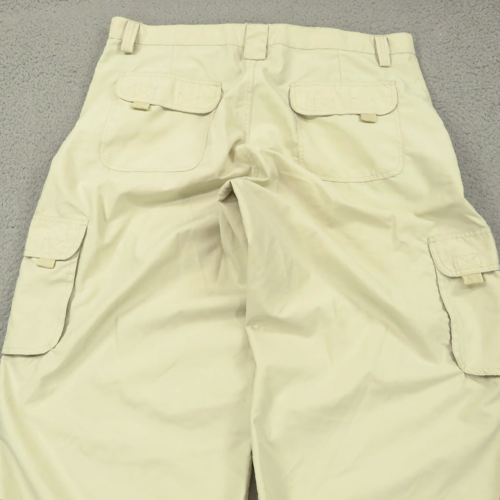Burnside VINTAGE Baggy Cargo Pants Men 40 Y2K SKater 10" Wide-Leg Opening Grunge Raver Khaki Burnside VTG Beige Wide-Leg Cargo Pant Mens 40 Size US 40 / EU 56 - 5 Thumbnail
