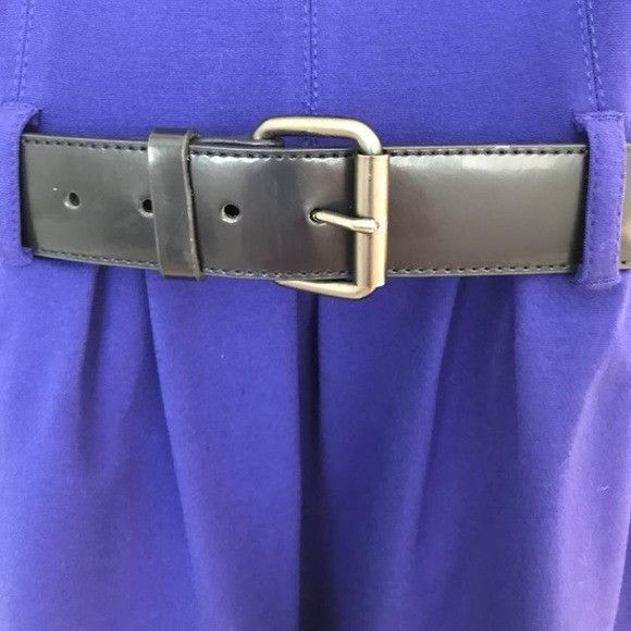 Theory Theory Purple Black Belted Flare Dress Size M / US 6-8 / IT 42-44 - 3 Thumbnail