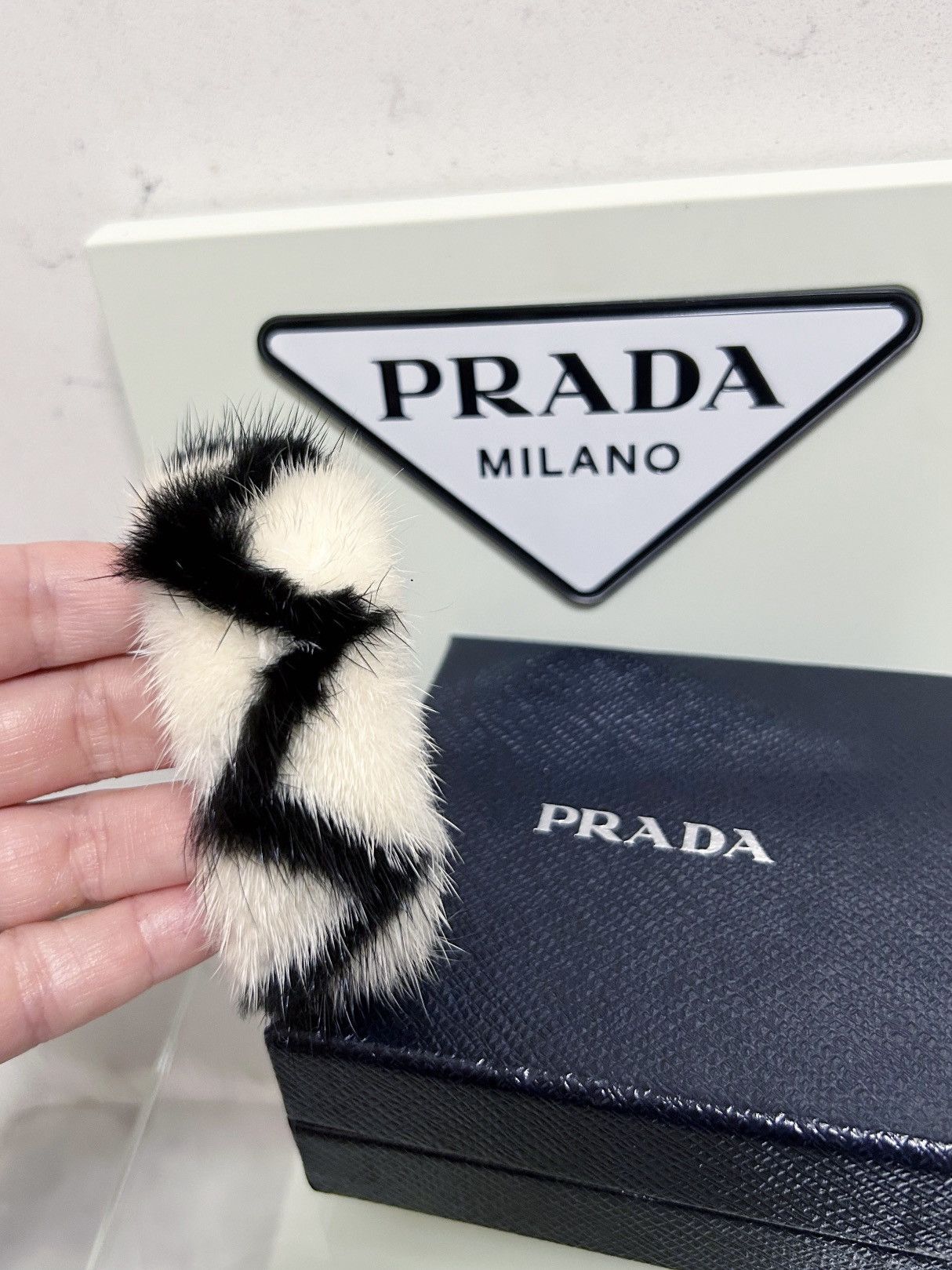 Prada Authentic Prada Rare Runway Mink Cream & Black Fur Bracelet Size ONE SIZE - 2 Thumbnail