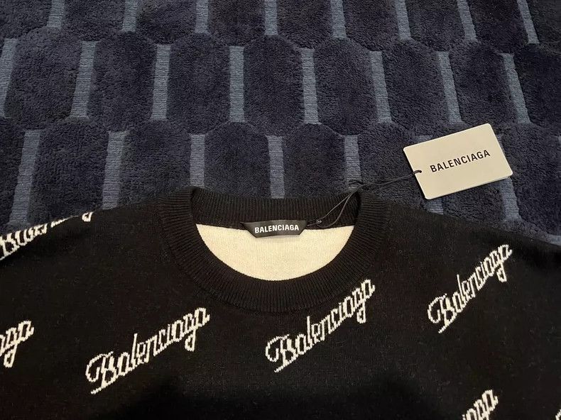 Balenciaga Balenciaga Black and White Logo Sweater-2506 Size M / US 6-8 / IT 42-44 - 3 Thumbnail