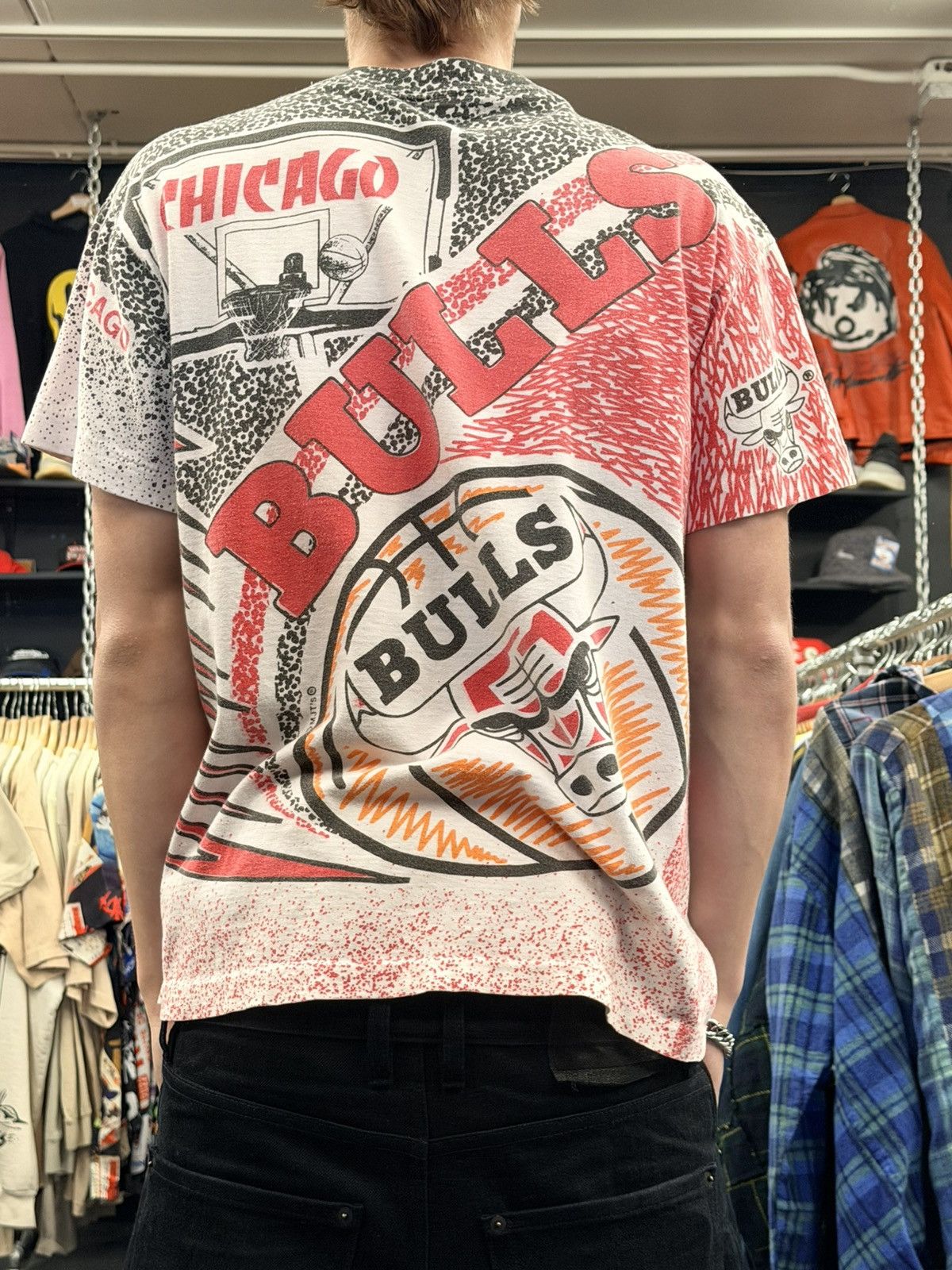 Vintage 90’s Bulls All Over Print Size US L / EU 52-54 / 3 - 2 Thumbnail