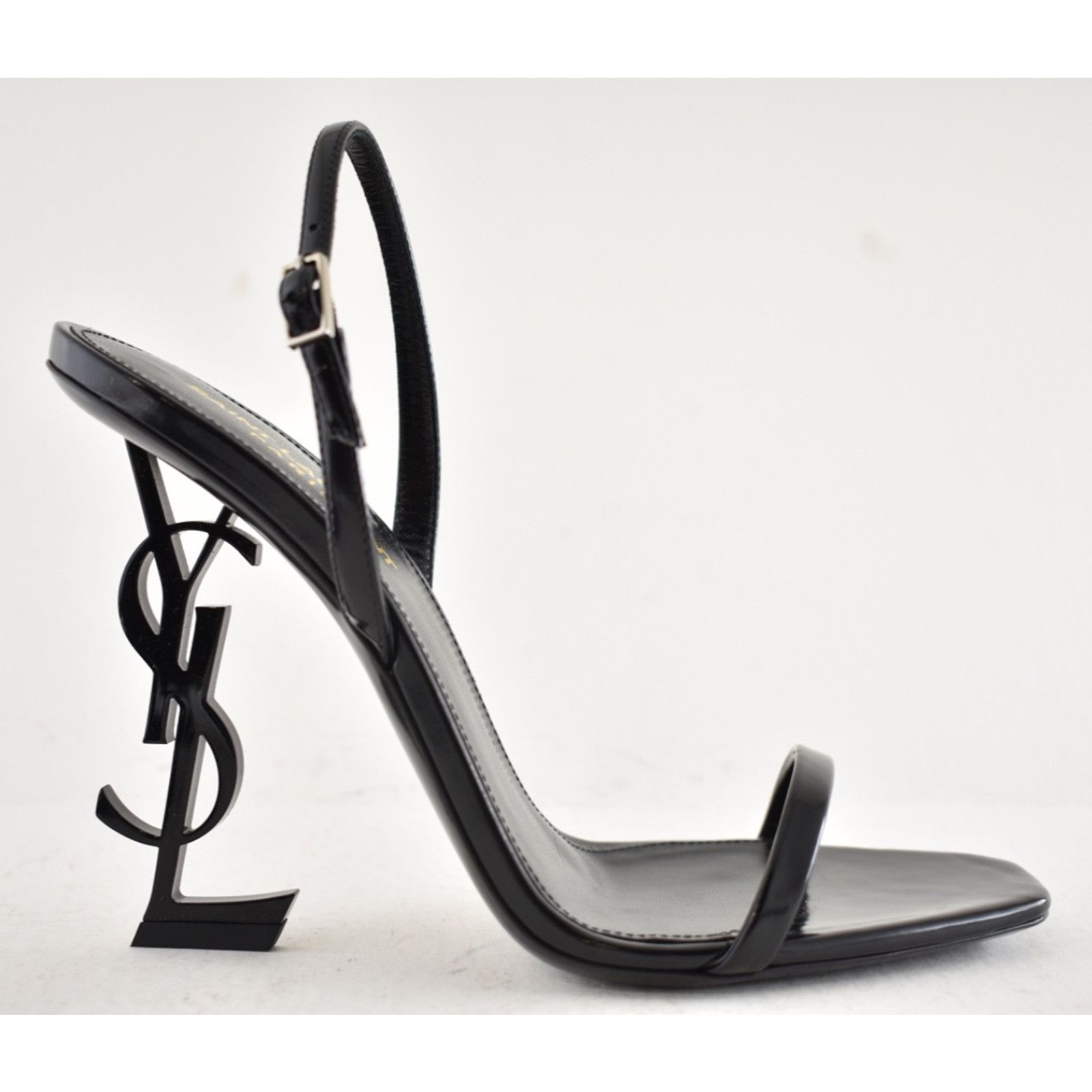 Yves Saint Laurent Saint Laurent Opyum 110 Black Leather YSL Logo Heel Size US 9.5 / IT 39.5 - 2 Thumbnail