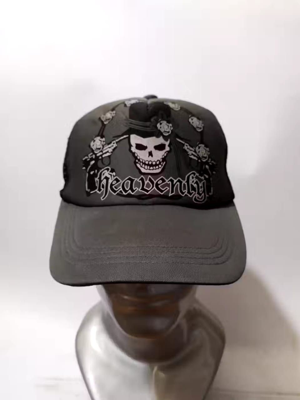 image of Avant Garde Heavenly Skull Skeleton Japan Trucker Hats in Black, Men's