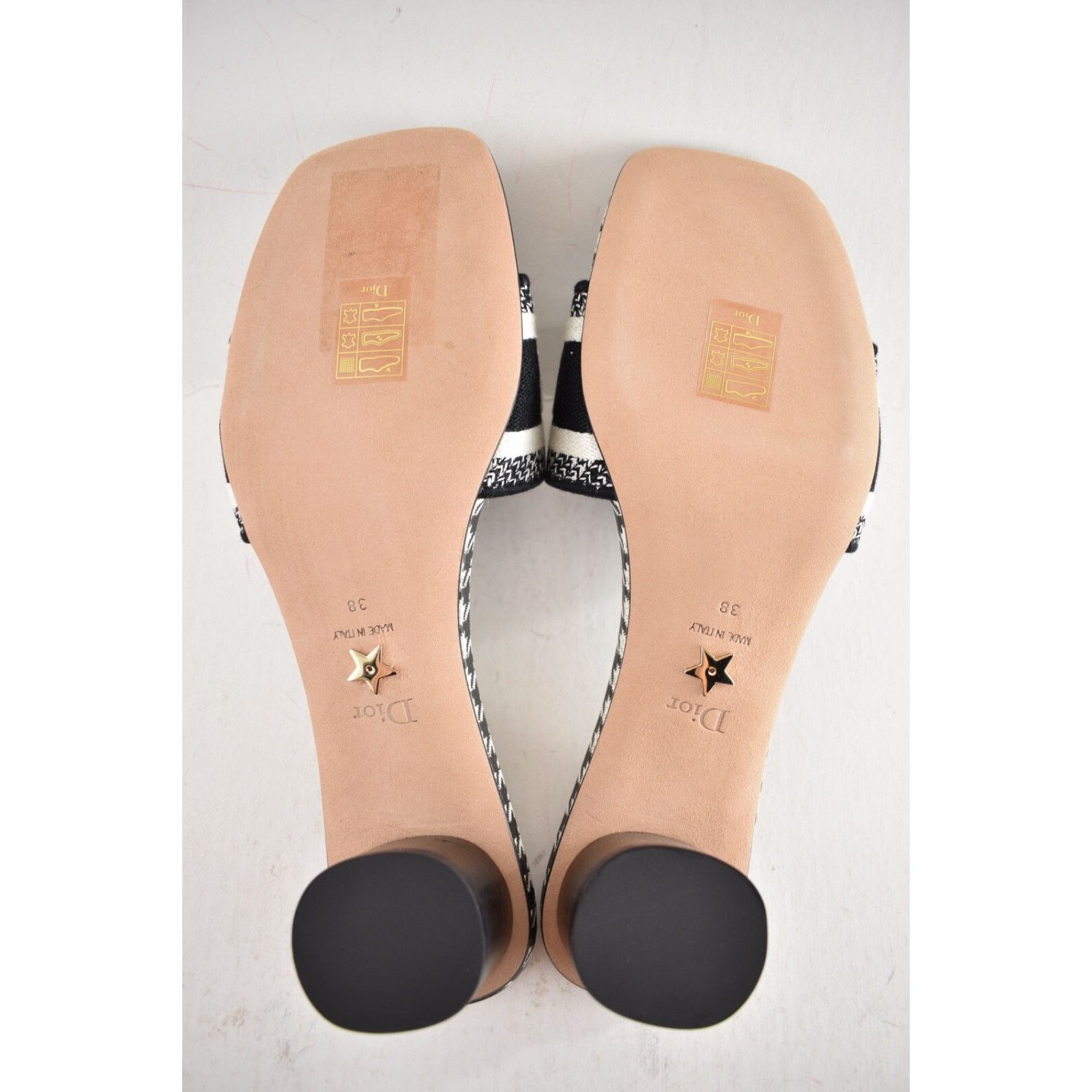 Dior Christian Dior Dway Heeled Slide Black White Houndstooth Size US 8 / IT 38 - 16 Thumbnail