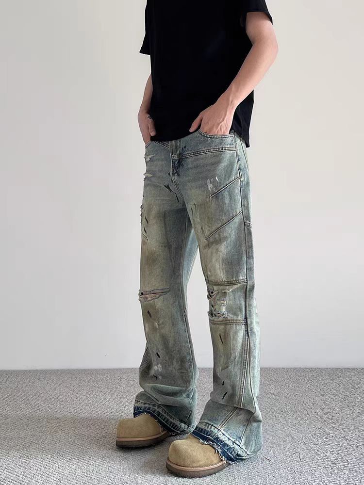 Japanese Brand × Jean Vintage high street wasteland style ripped micro flare jeans Size US 32 / EU 48 - 2 Thumbnail