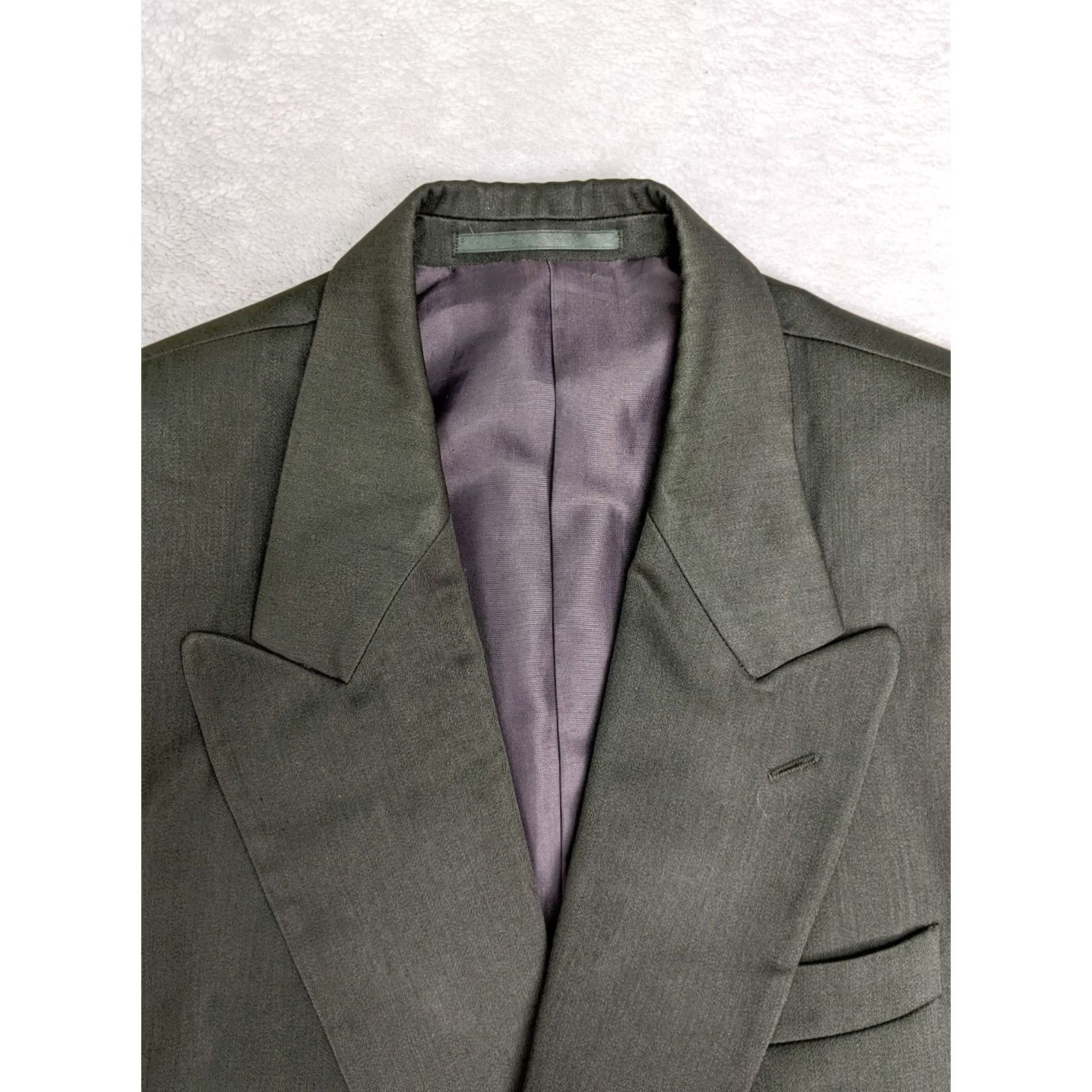 Burton Burton Blazer Jacket Mens 38L Gray Wool Blend Double-Breasted 4-Button Peak Lapel Shirt Coat Coat? Size 38R - 5 Thumbnail