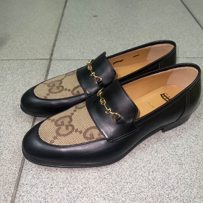 Gucci Gucci Casual Leather Shoes in Black and Brown 0079 Size US 8 / EU 41 - 1 Thumbnail