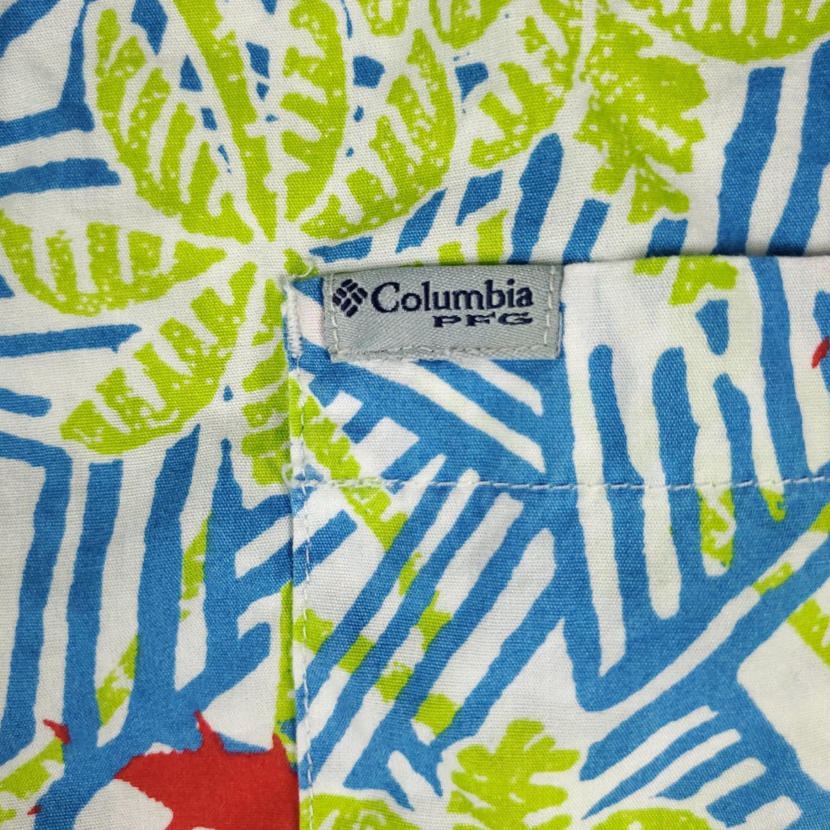Vintage Columbia Shirt Mens XL Blue Button Up Short Sleeve Vented Floral Pattern Size US XL / EU 56 / 4 - 3 Thumbnail