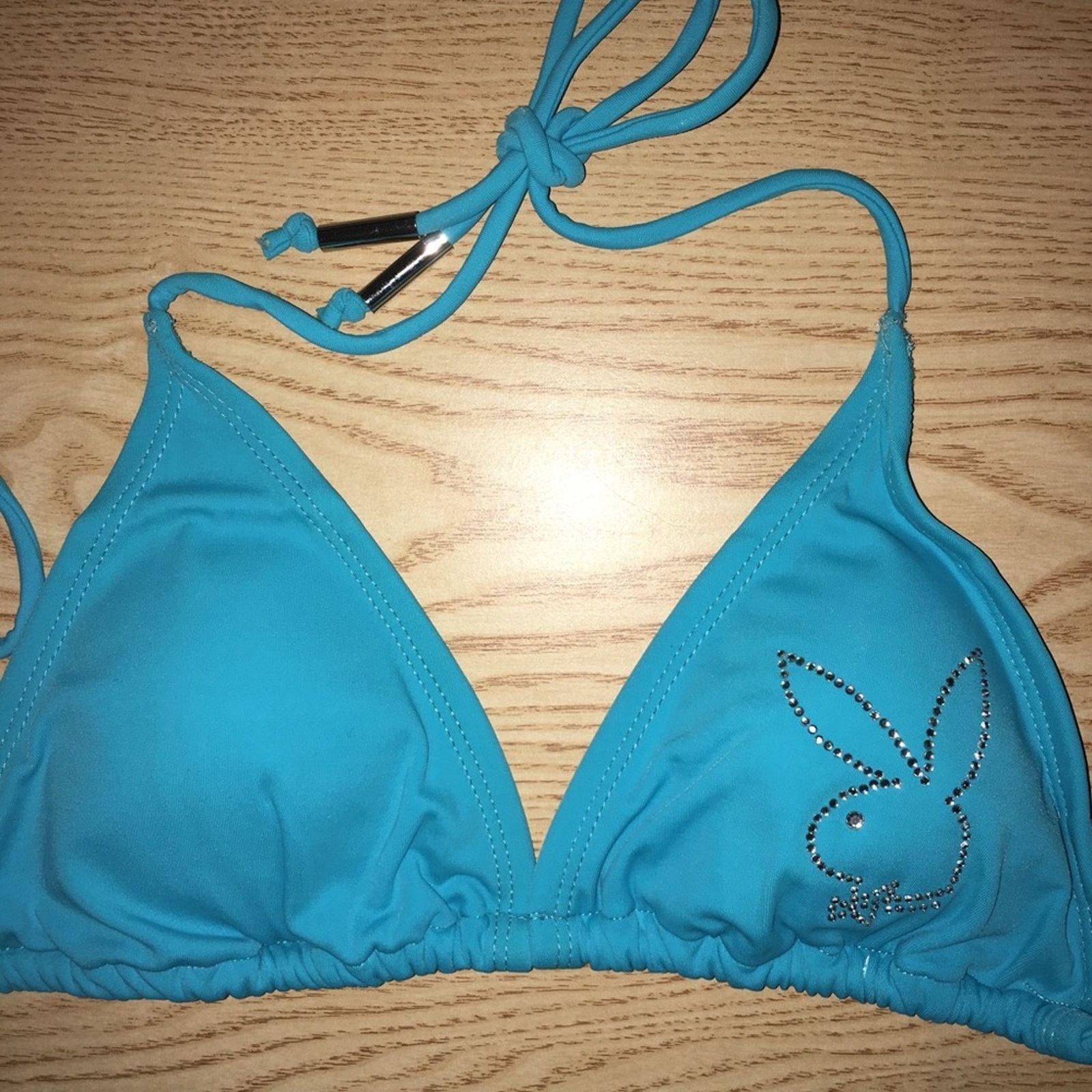 Playboy New 2pc Vintage Playboy Thong Bikini Swimsuit Diamonds Large Size ONE SIZE - 4 Thumbnail