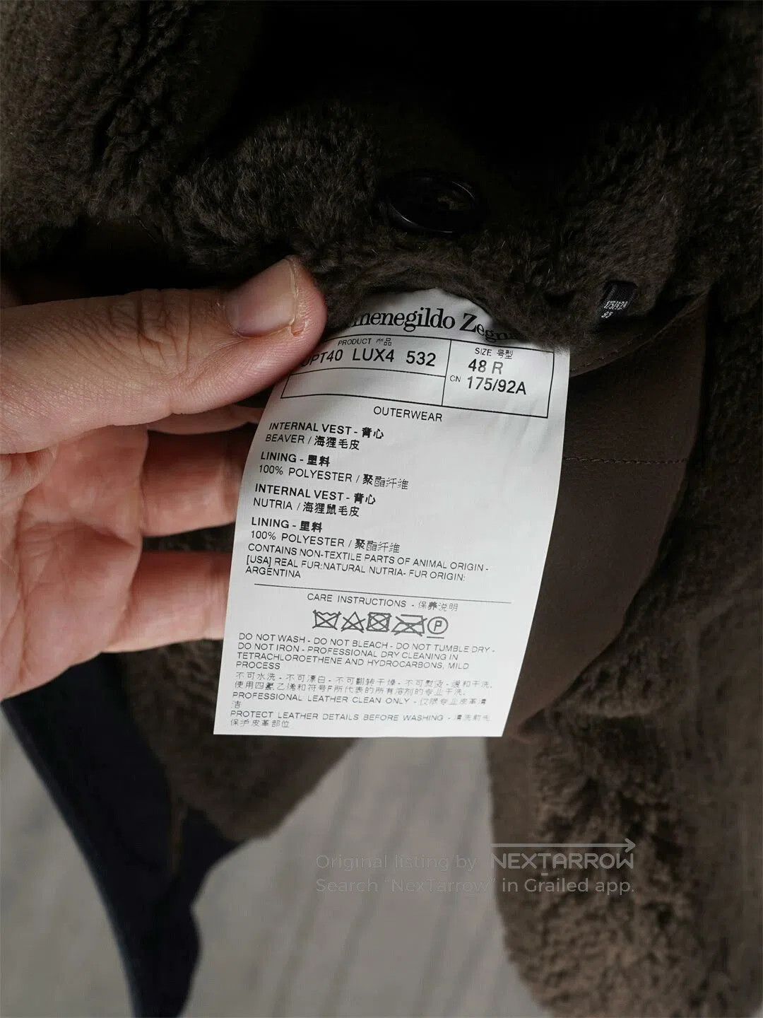 Ermenegildo Zegna ZEGNA HLS Fur Coat for Sale. Size US M / EU 48-50 / 2 - 8 Thumbnail