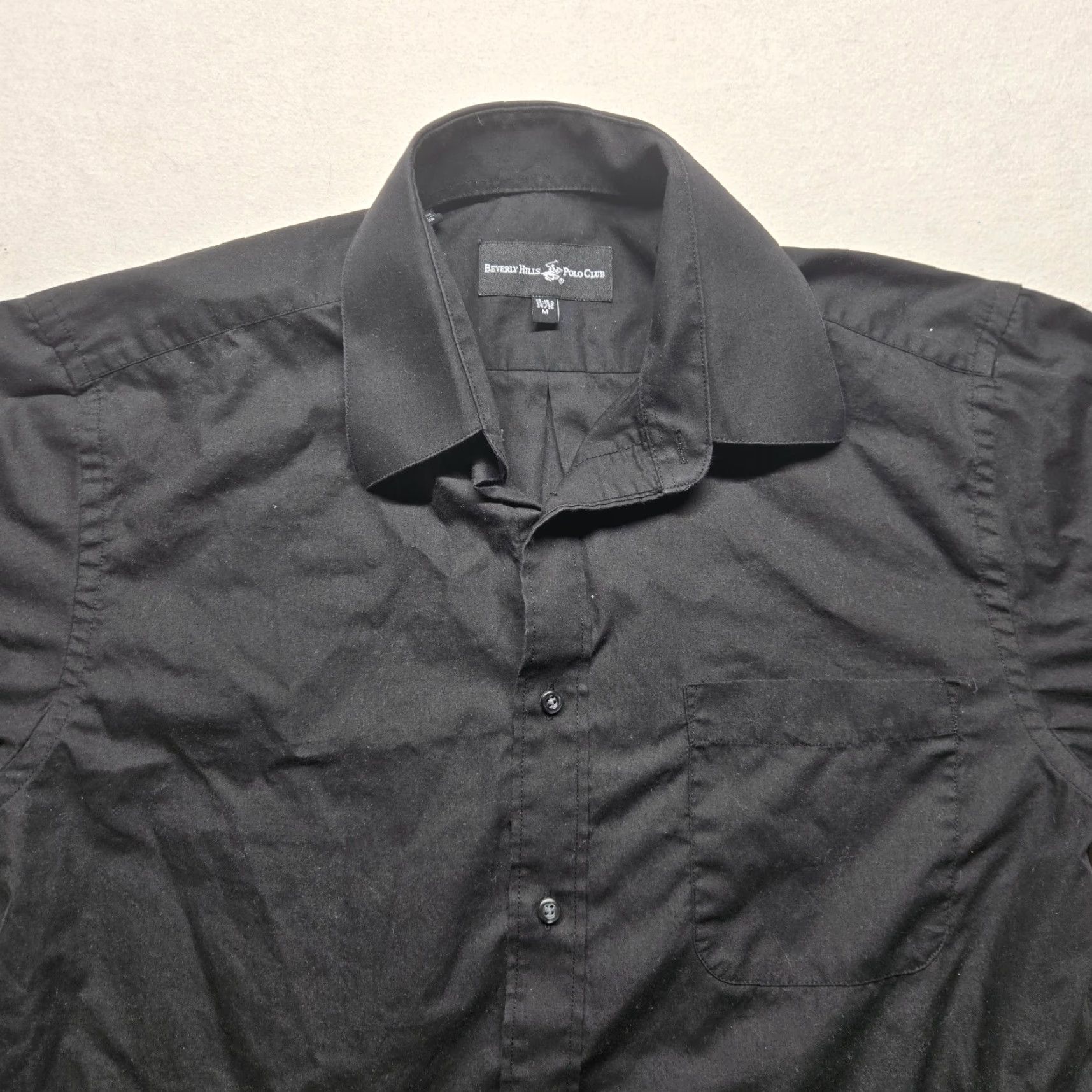 Beverly Hills Polo Club Beverly Hills Polo Club Black Dress Shirt Long Sleeve Men’s M 90s Casual Regular Fit Size US M / EU 48-50 / 2 - 2 Thumbnail