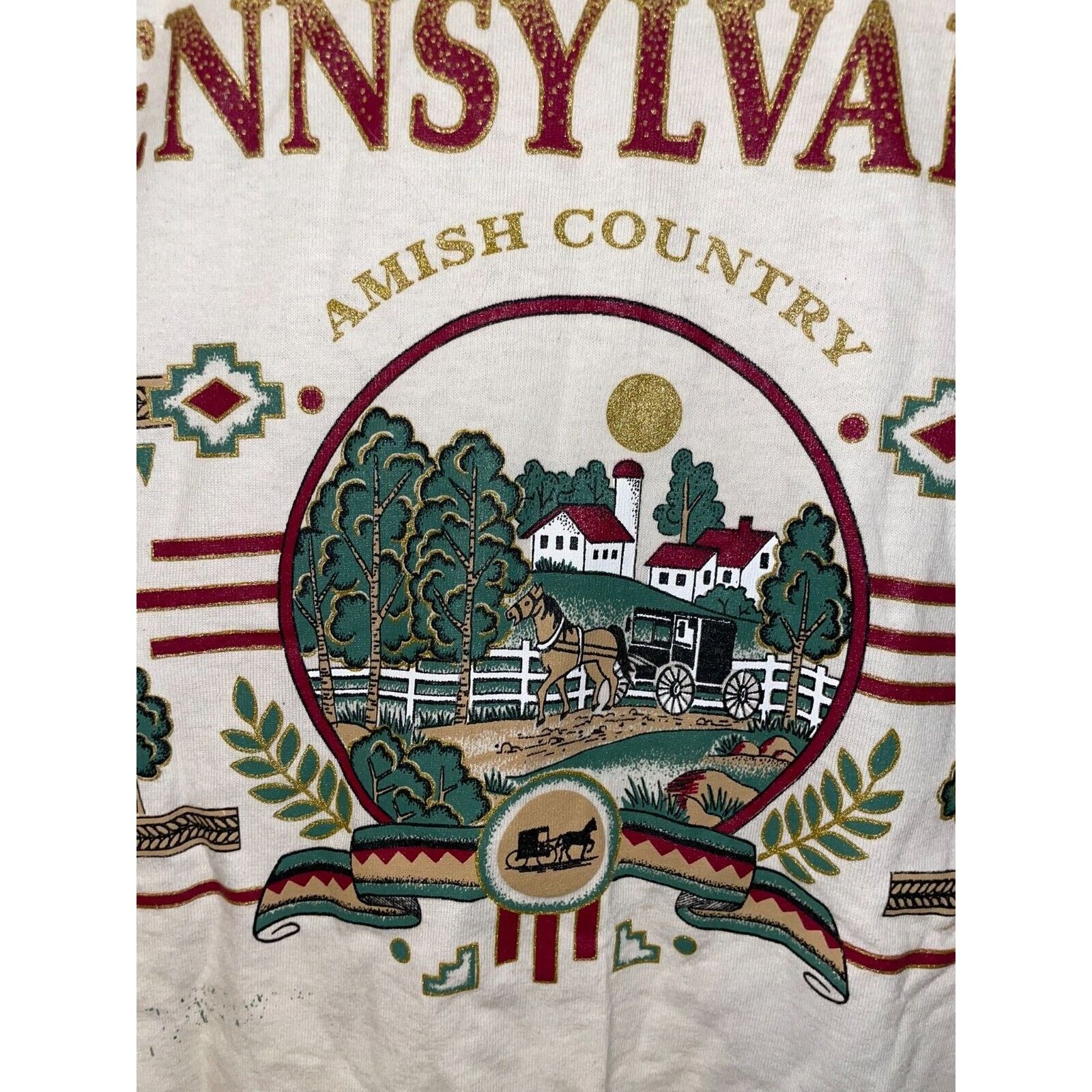 Vintage Vintage Test Print Shirt Pennsylvania Amish Country 90s L Size US L / EU 52-54 / 3 - 2 Thumbnail