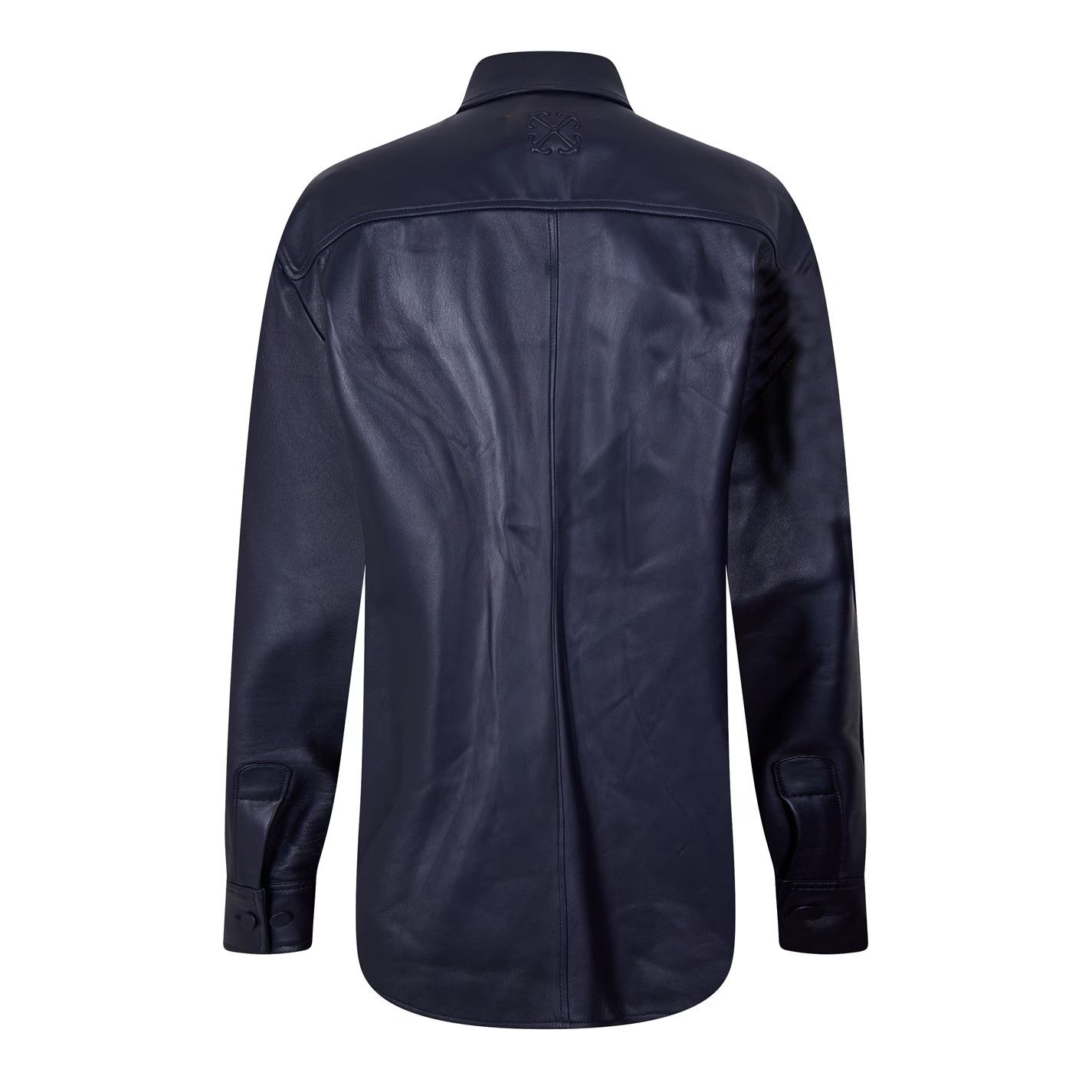 Off-White o1g2r1mq0326 Leather Shirt in Blue Size US M / EU 48-50 / 2 - 2 Thumbnail