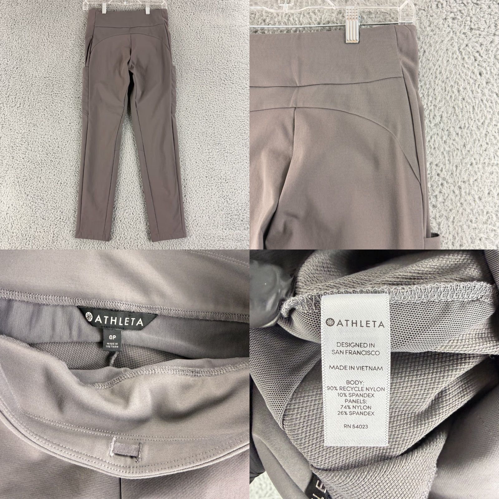 Athleta Athleta Petites Headlands Hybrid Tights Womens 0P Gray Pull On Zip Pocket Size ONE SIZE - 8 Thumbnail