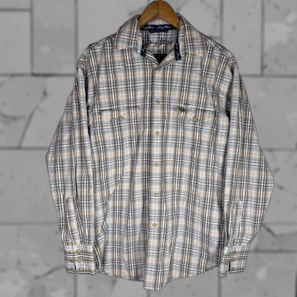 George George Strait Plaid Long Sleeve Snap Button Down Shirt Mens Size M Size US M / EU 48-50 / 2 - 1 Thumbnail