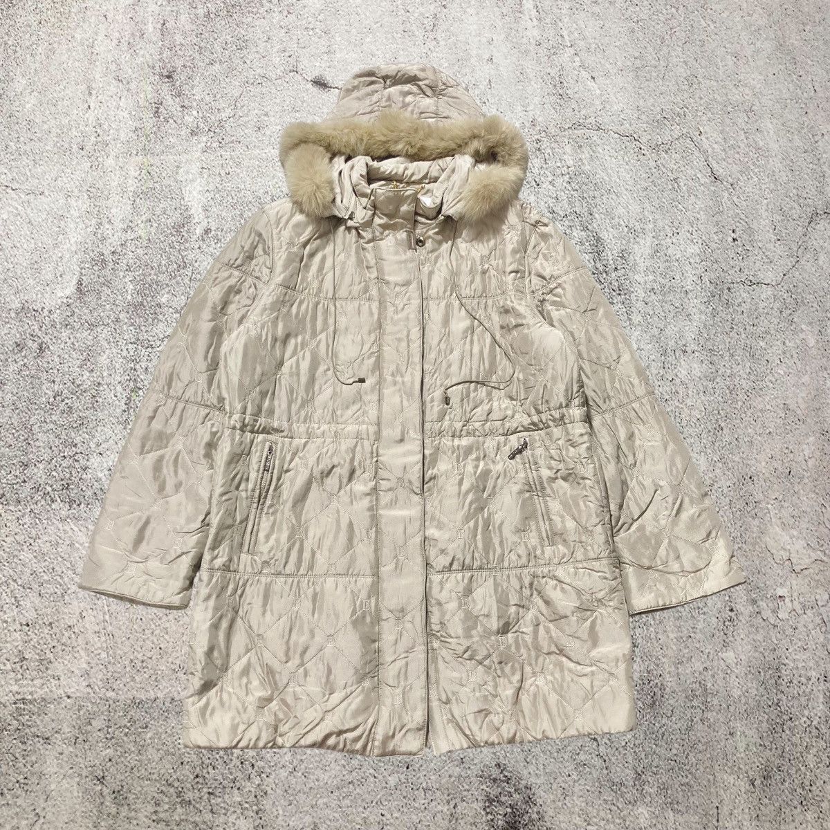 Balmain Balmain Paris Monogram Quilted Fur Long Jacket Beige Luxury Size US XL / EU 56 / 4 - 11 Thumbnail