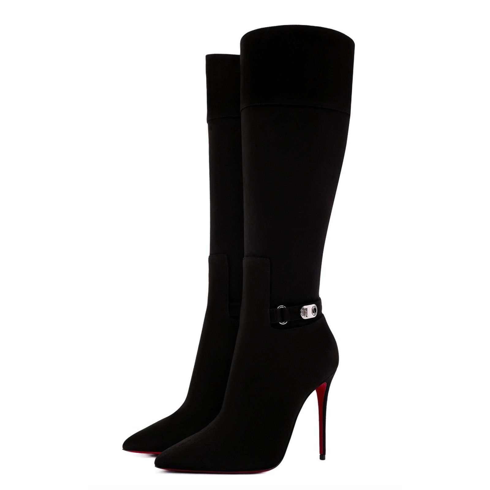 Christian Louboutin Christian Louboutin Lock Kate Botta 100 Black Suede Knee Size US 10.5 / IT 40.5 - 1 Thumbnail