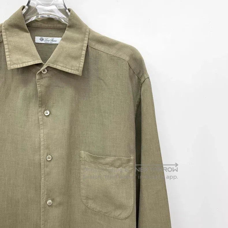 Loro Piana Loro Piana Brown Green Linen Collar Single Breasted Long S Size US L / EU 52-54 / 3 - 3 Thumbnail