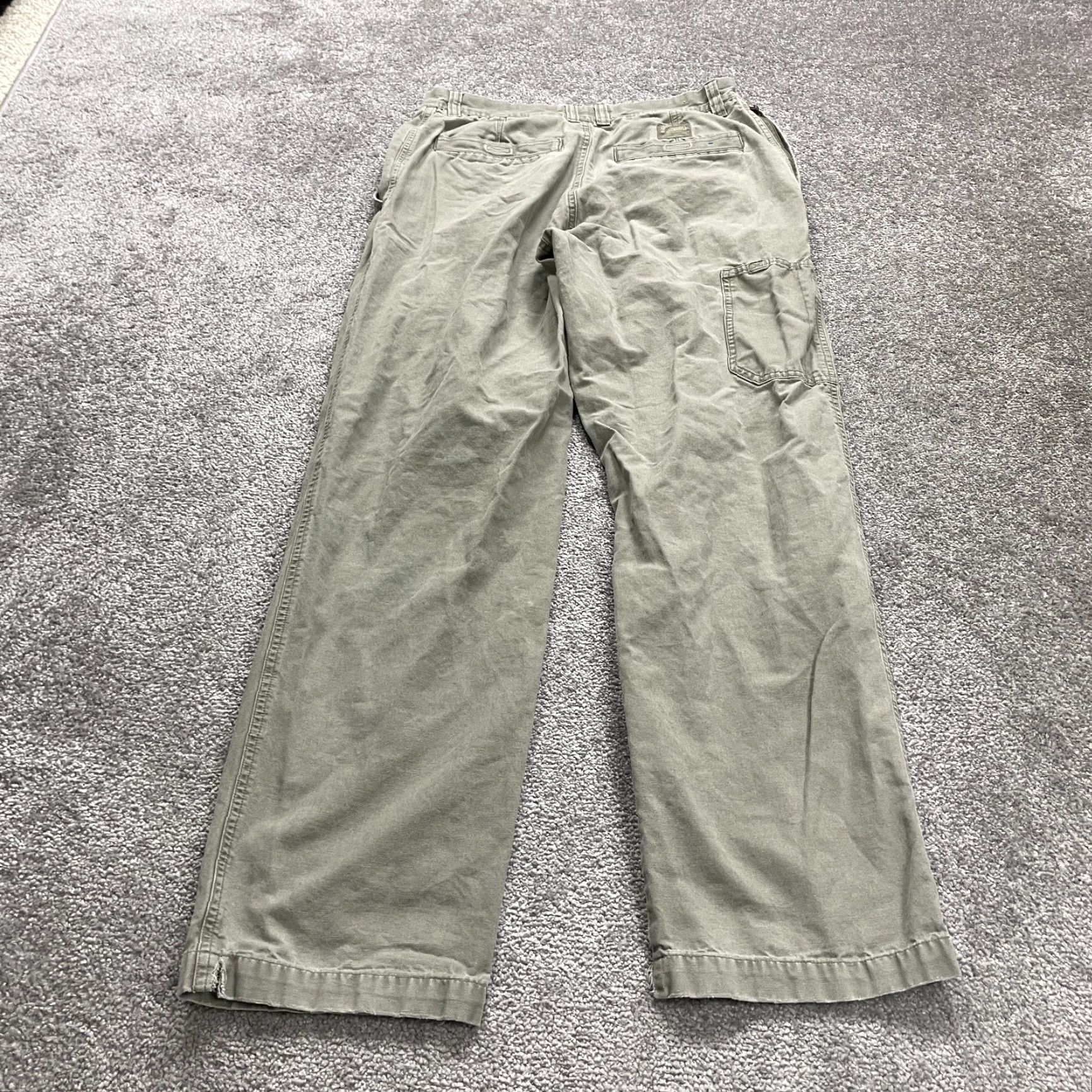 Vintage Columbia Chino Pants Mens 32 Green Straight Leg Snap Casual Cotton 32x31 Size US 32 / EU 48 - 2 Thumbnail