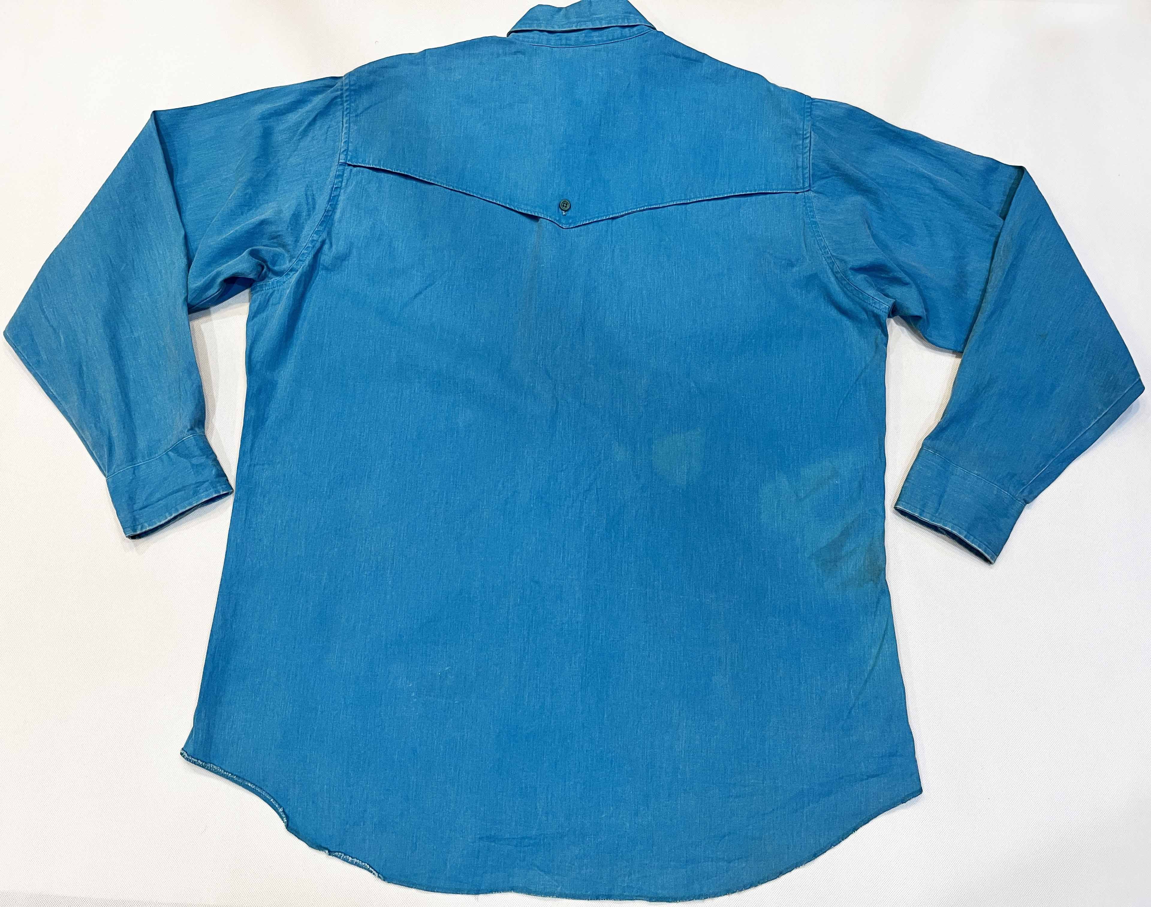 Vintage × Wrangler Vintage Wrangler Brushpopper Western Cowboy Plain Shirt Size US L / EU 52-54 / 3 - 8 Thumbnail