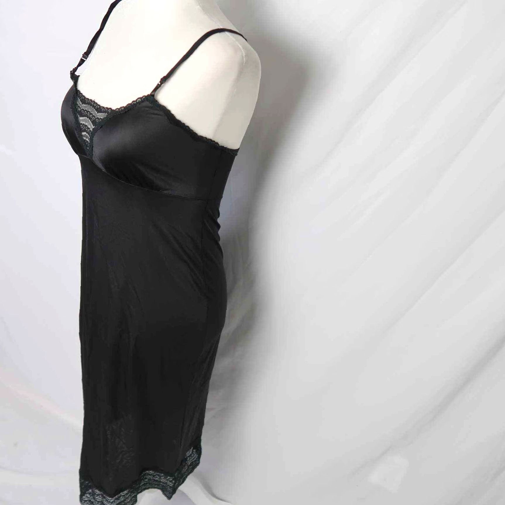 Henson VINTAGE 80s Henson Kickernick black lace trim midi slip dress S Size S / US 4 / IT 40 - 3 Thumbnail