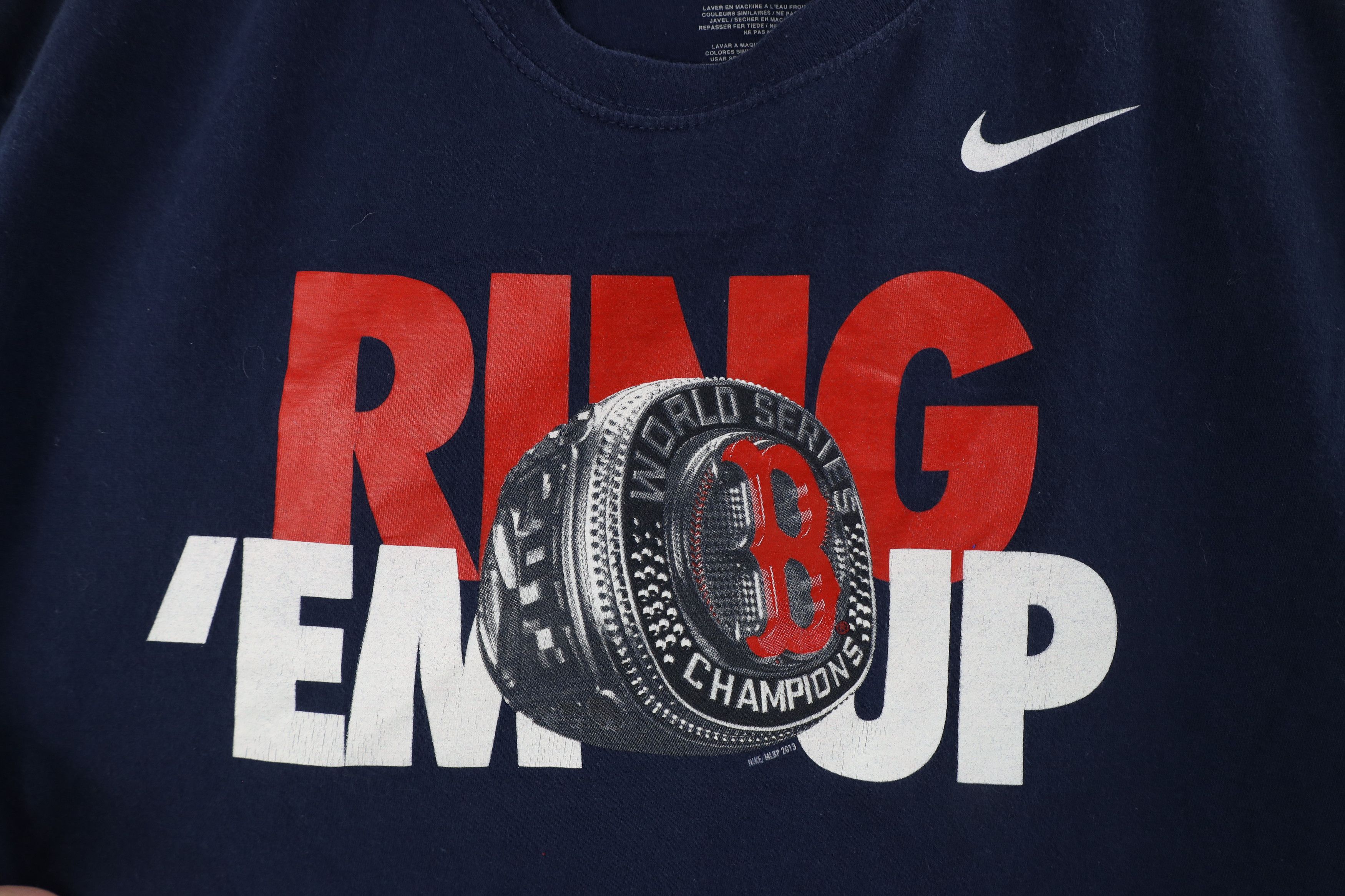 Nike × Vintage Vintage Y2K 2013 Nike Boston Red Sox Ring T-Shirt Blue Size US XXL / EU 58 / 5 - 4 Thumbnail
