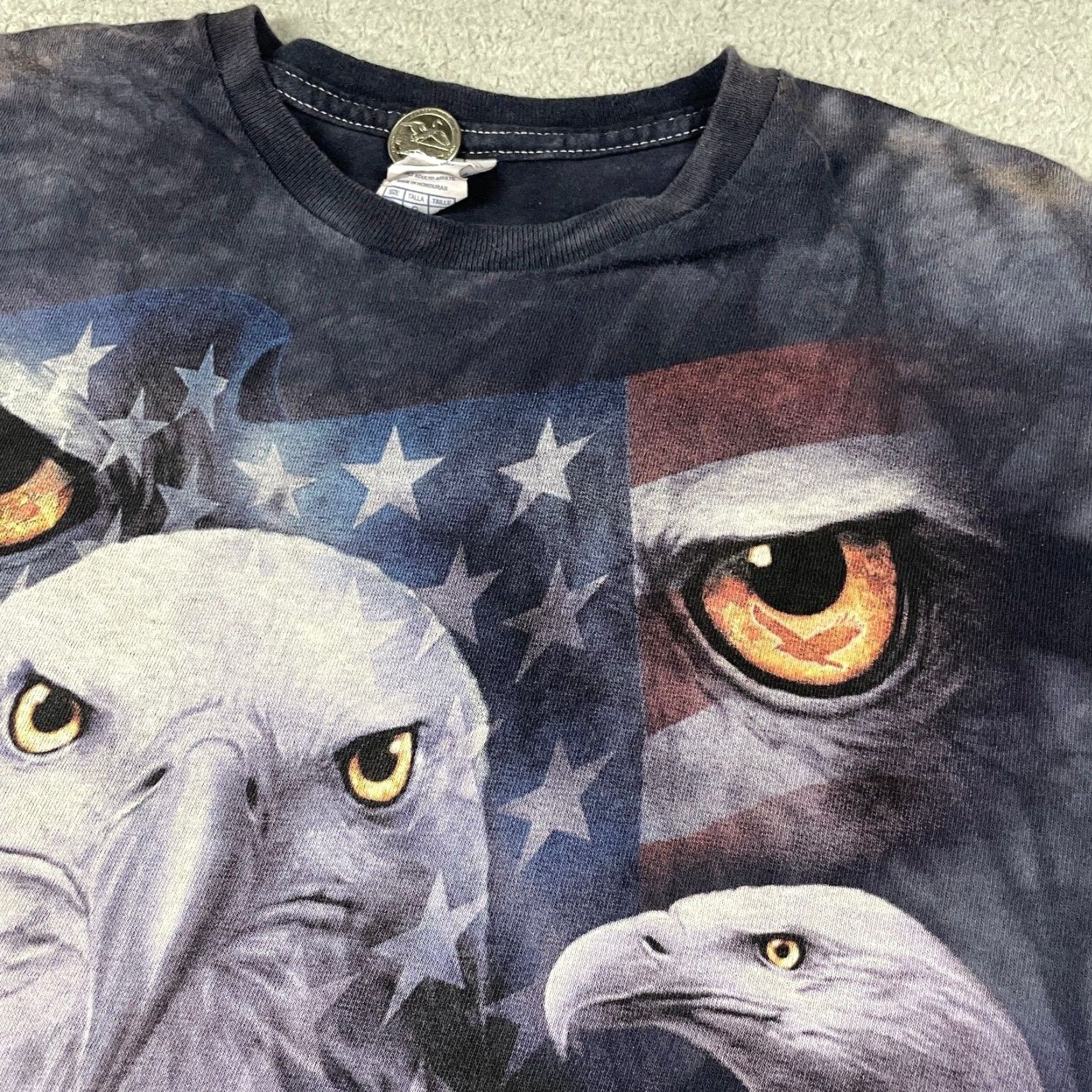 Vintage VINTAGE Eagle American Flag TShirt Mens Large Gray Nature Tie Dye Shirt Size US L / EU 52-54 / 3 - 6 Thumbnail