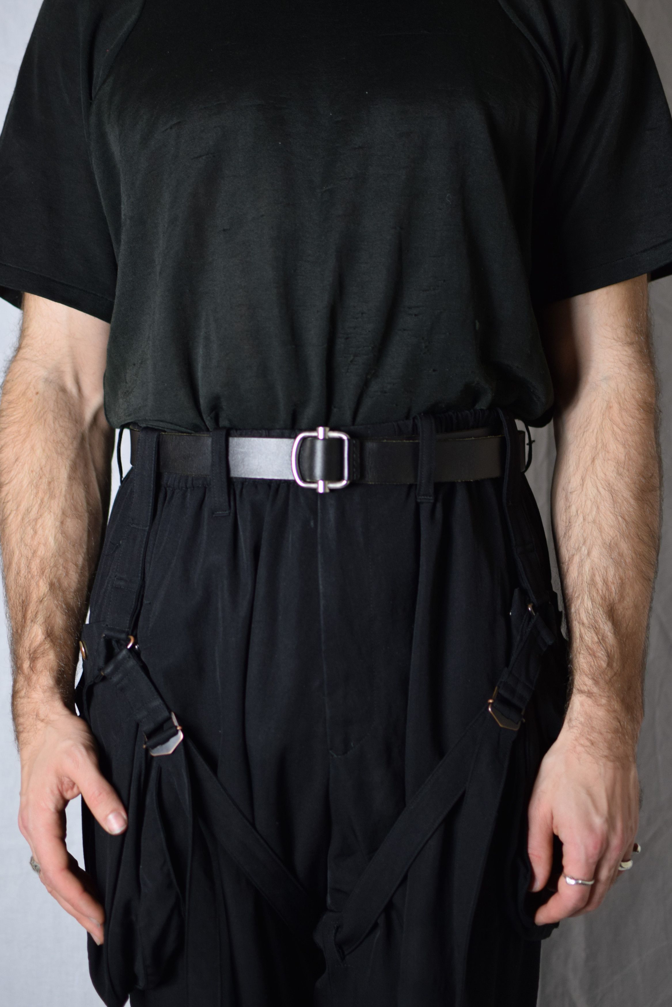 COW LEATHER25MM LONG RING BELT(FREE SIZE Black): S'YTE｜THE
