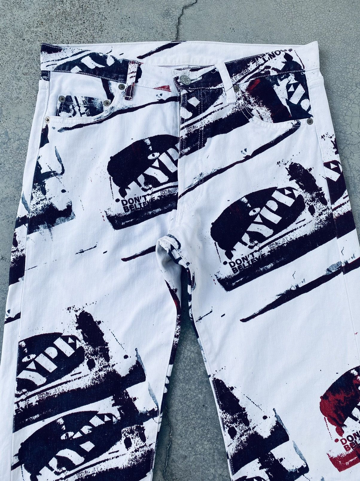 Japanese Brand Vintage 90s Ozone Rocks Painter Denim Pants Size US 32 / EU 48 - 3 Thumbnail