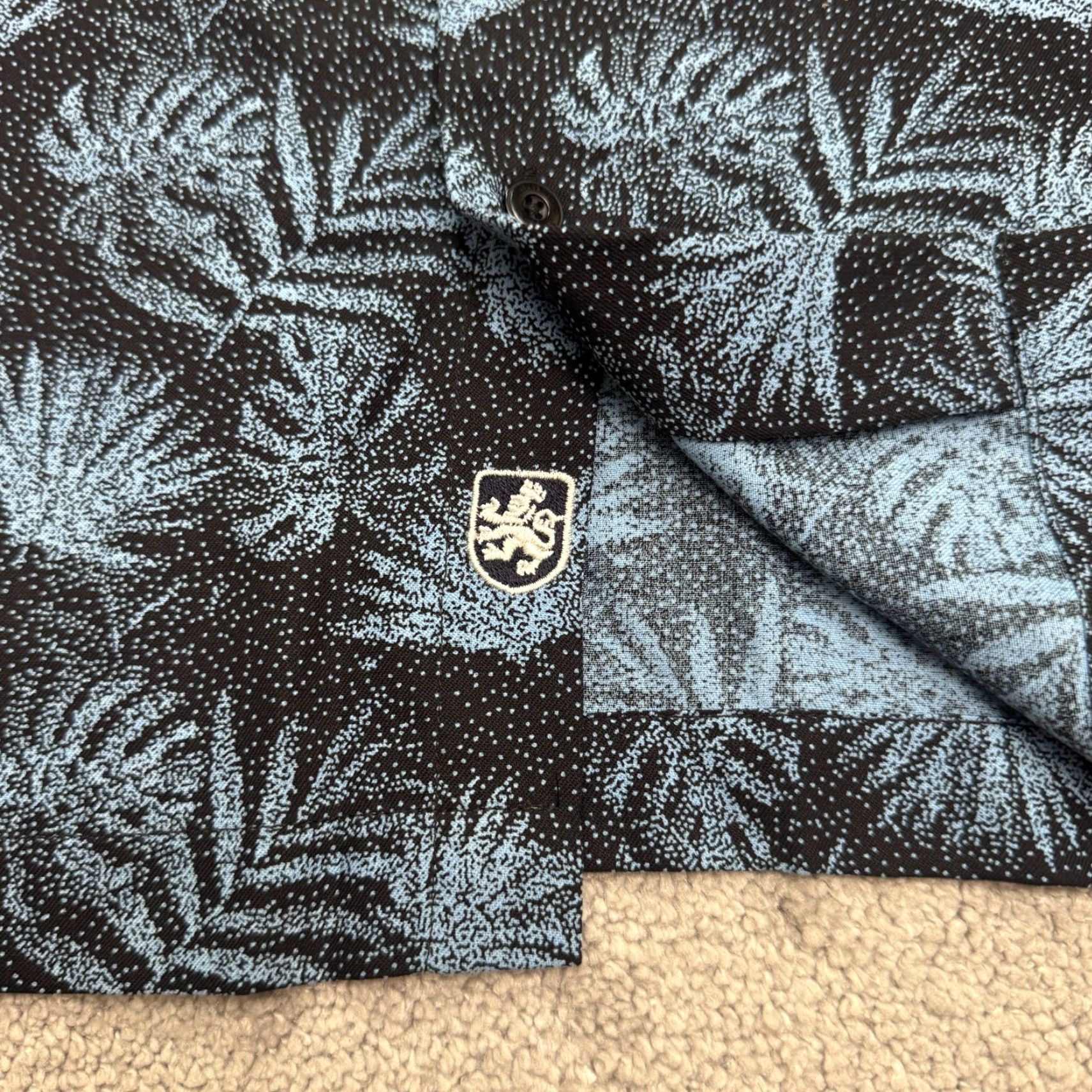 Nat Nast Nat Nast Luxury Originals Silk Cotton Button-Down Shirt Men XL Blue Black Floral Size US XL / EU 56 / 4 - 7 Thumbnail