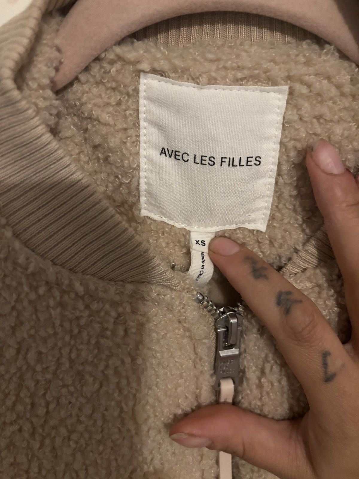 Designer Avec Les Filles Soft Sherpa Zip-Up Bomber Jacket X Size XS / US 0-2 / IT 36-38 - 5 Thumbnail