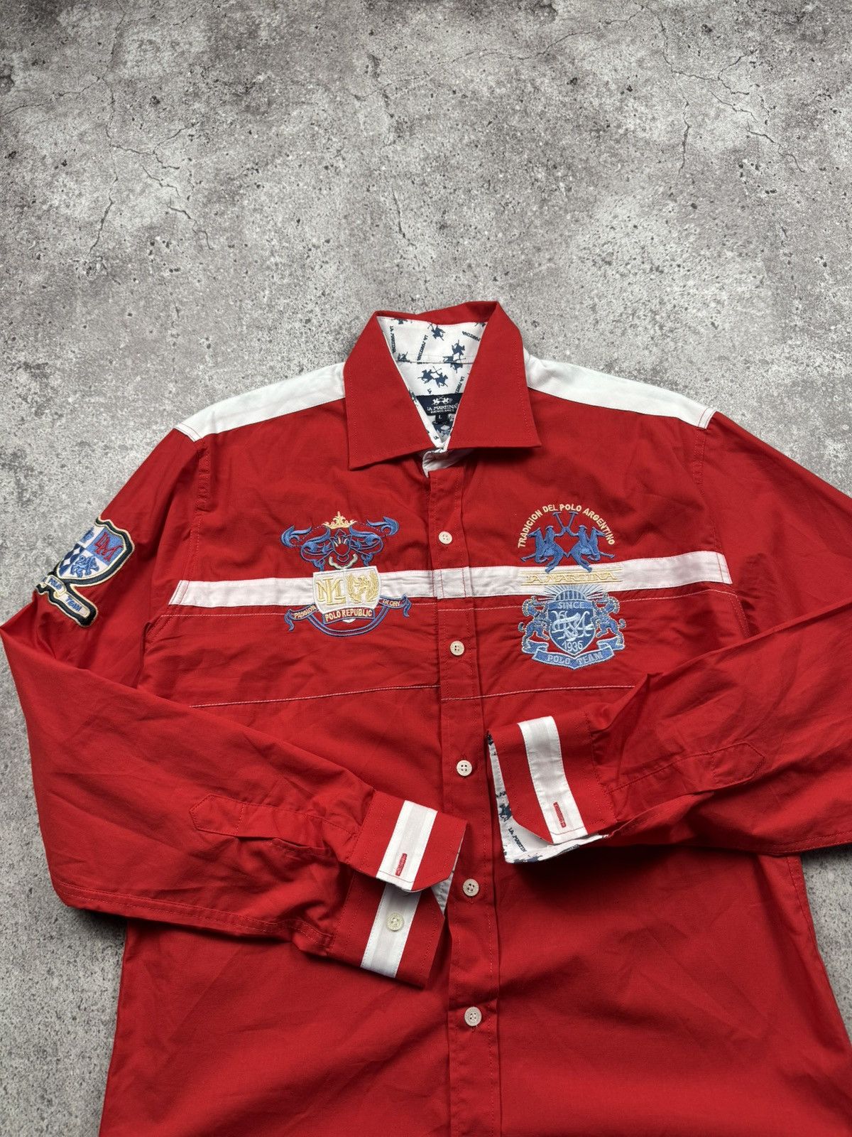La Martina Vintage La Martina Button Polo Shirt Big Logo Japanese Y2K Size US L / EU 52-54 / 3 - 8 Thumbnail