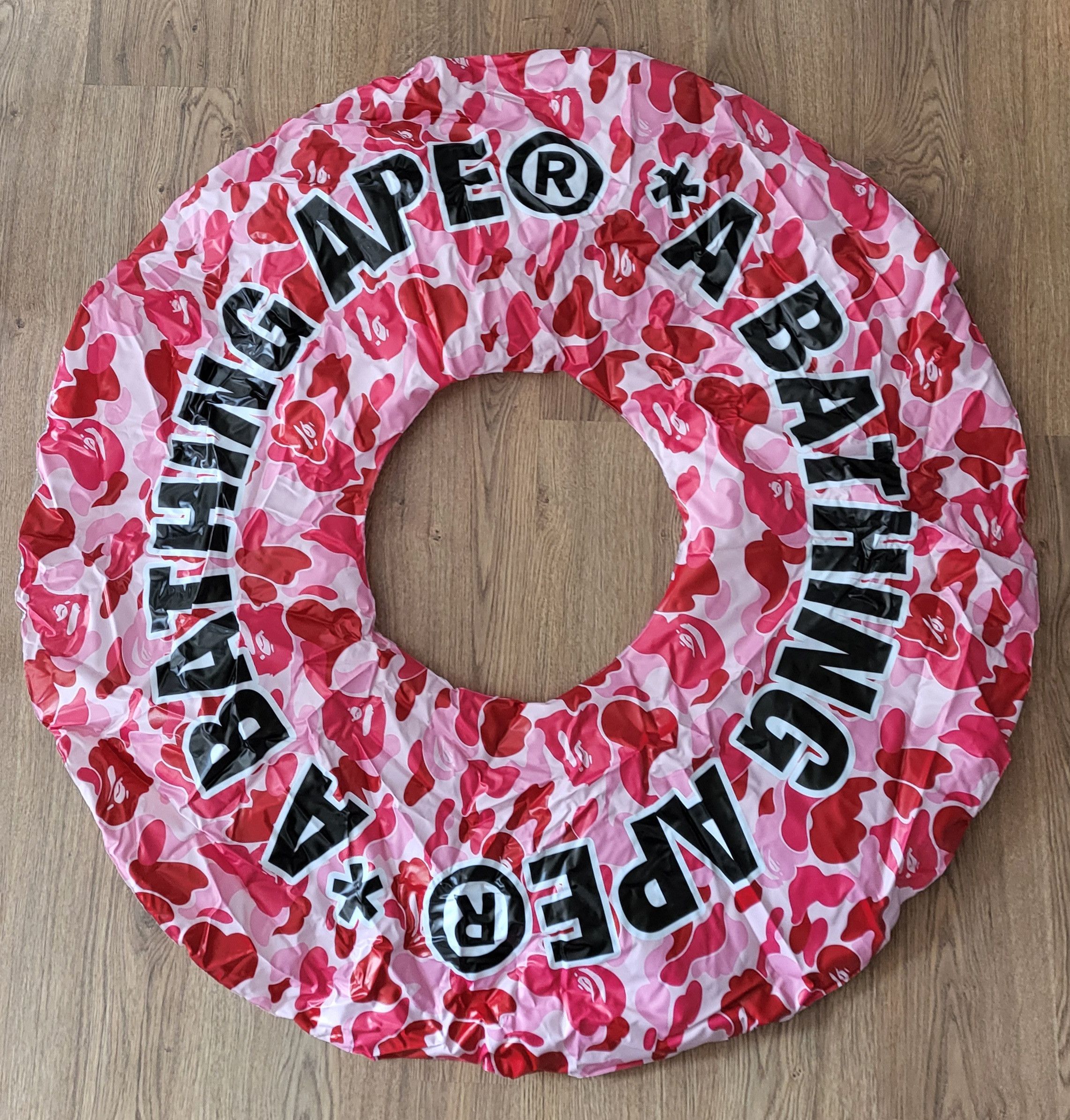 image of Bape Abc Beach Floating Tube Pink in Pink Camo, Men's